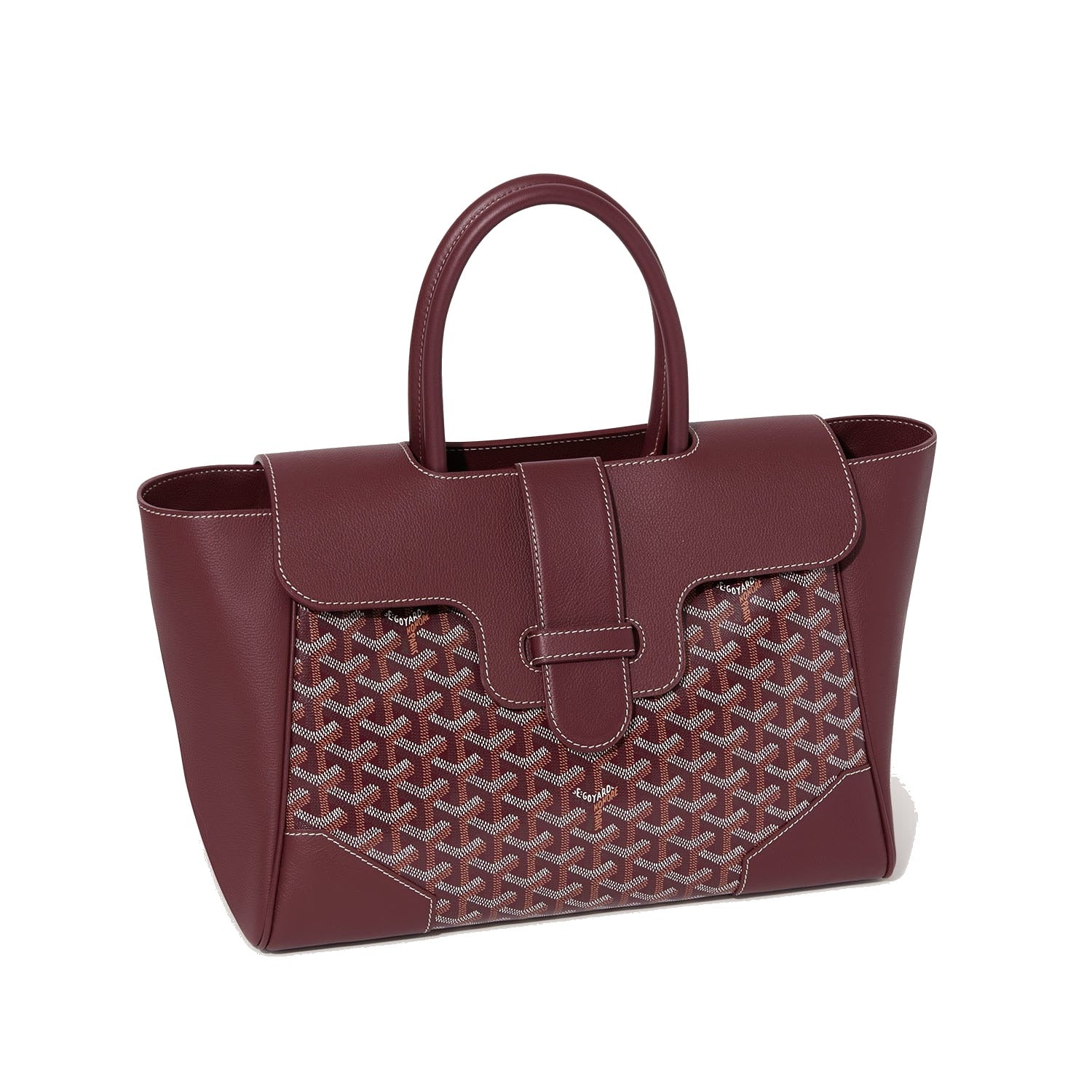 Structured Convertible Tote Bag - Burgundy - 59