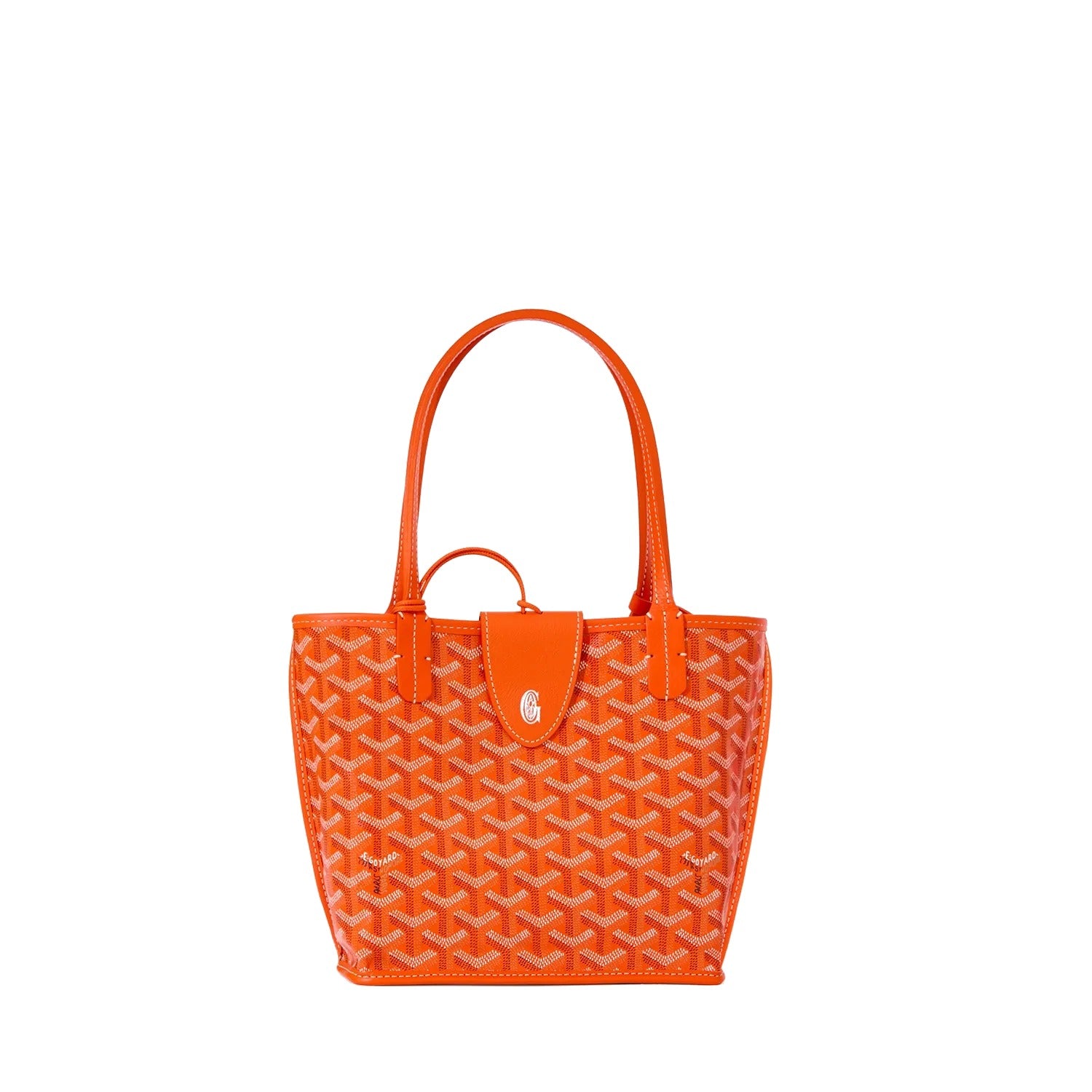 Reversible Leather Mini Tote - Orange - 18