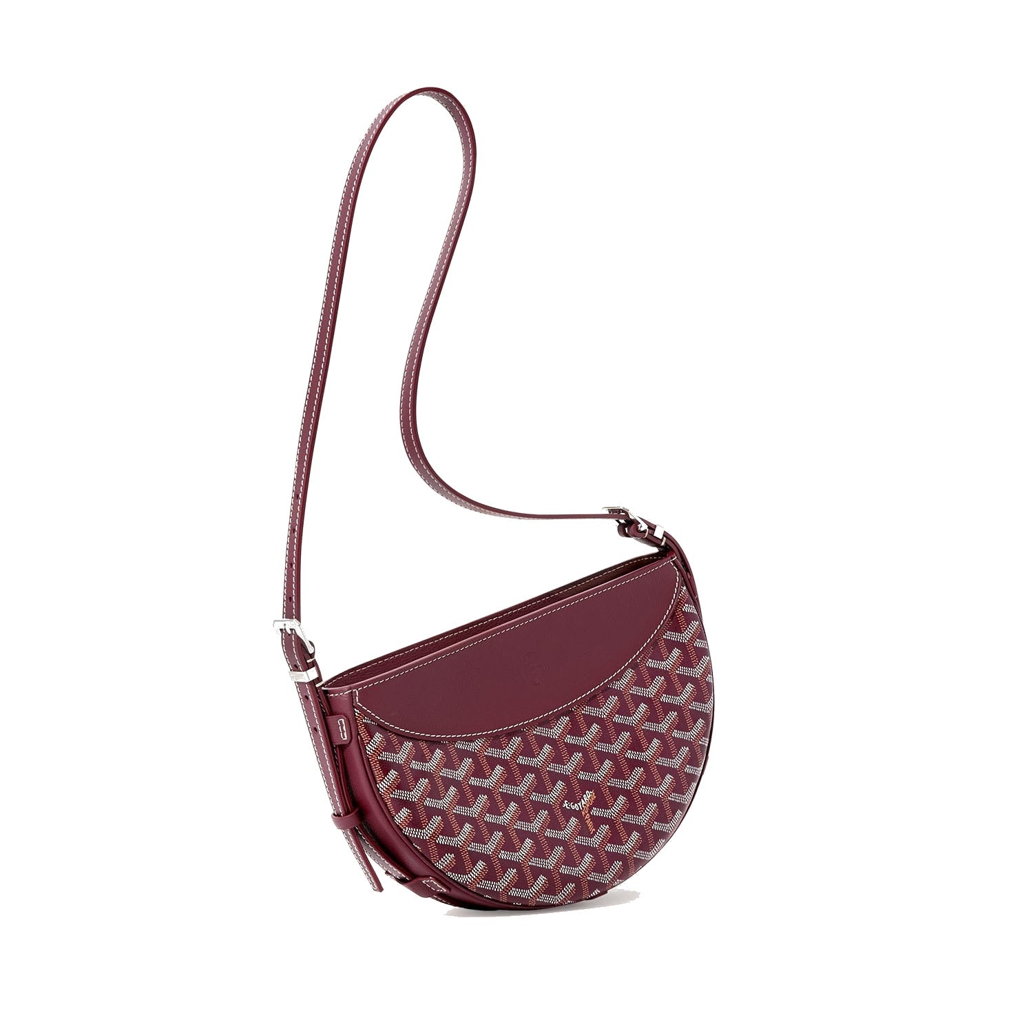 Crescent Shoulder Bag - Burgundy - 35