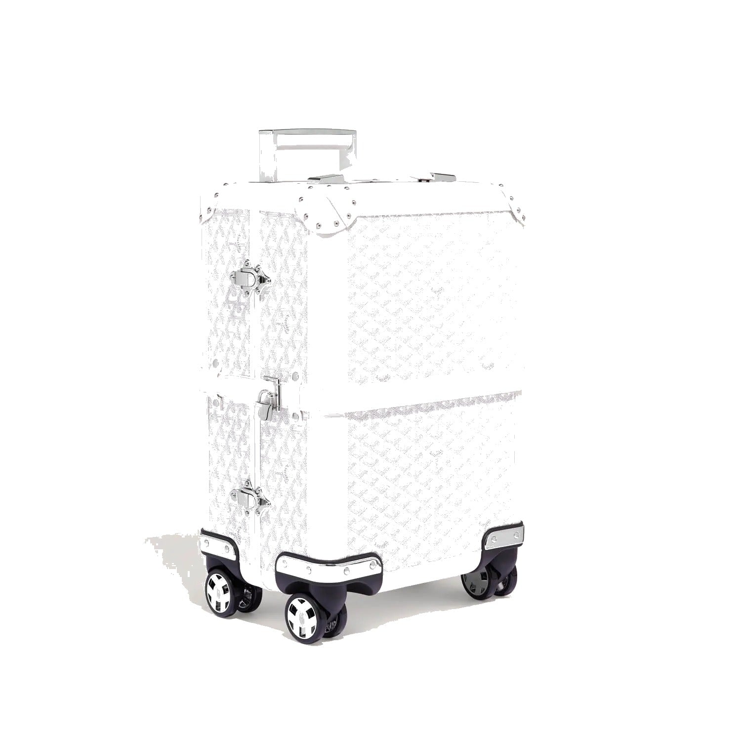 Canvas Rolling Trolley Suitcase - Cabin - White