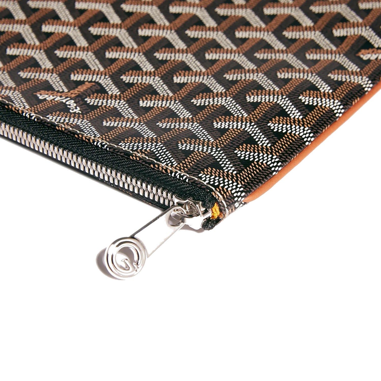 Flat Document Pouch - Extra Large - Black & Tan - 6