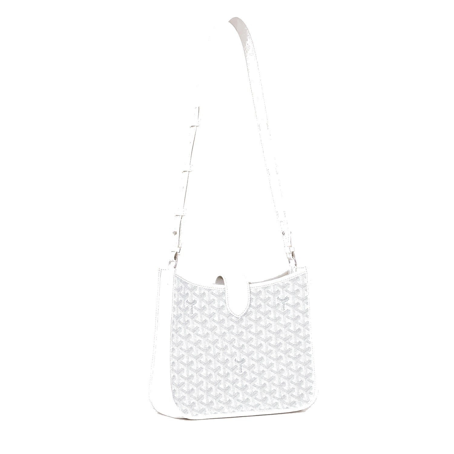 Canvas Flap Crossbody Bag - White - 49