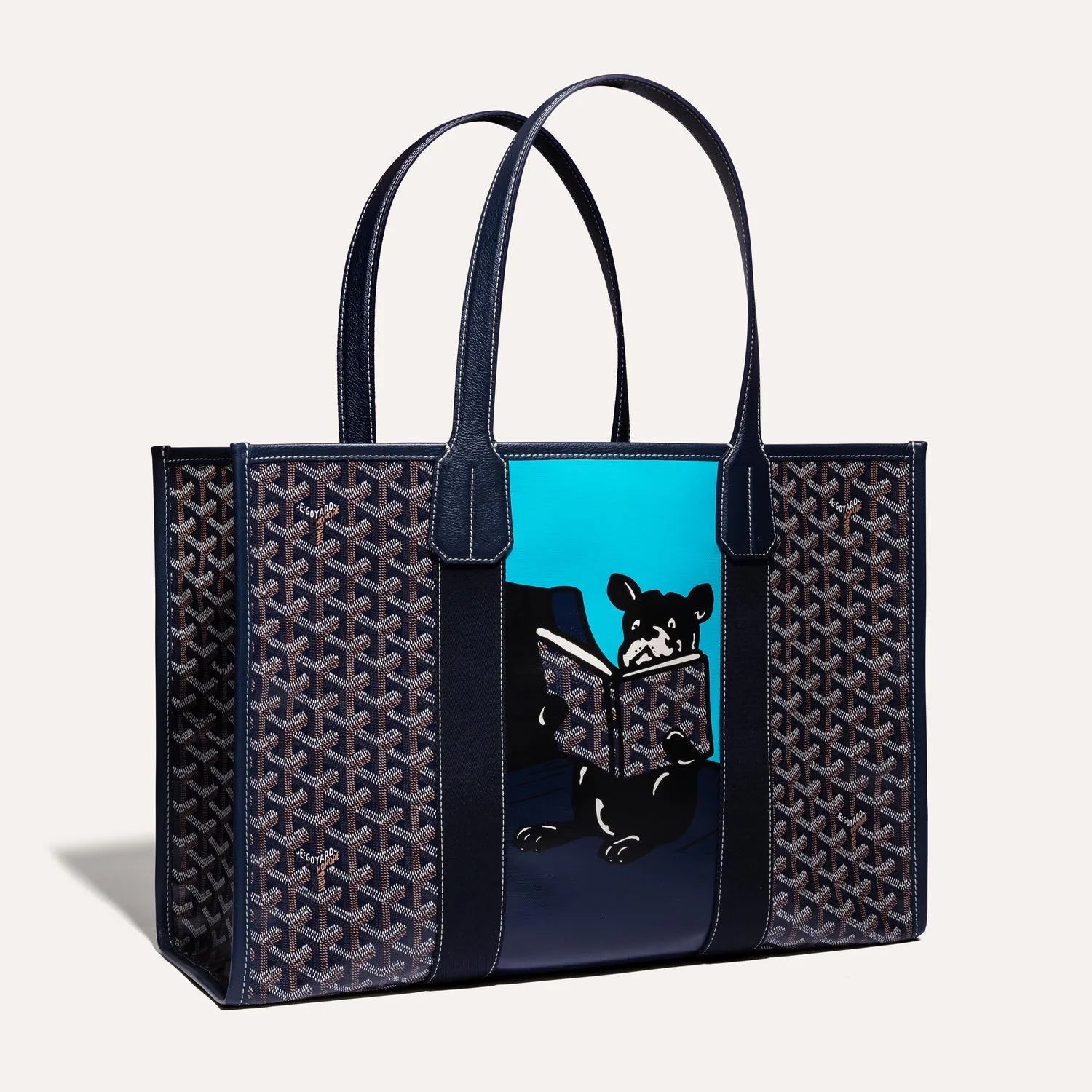 Villette Reversible Tote MM - Navy Blue