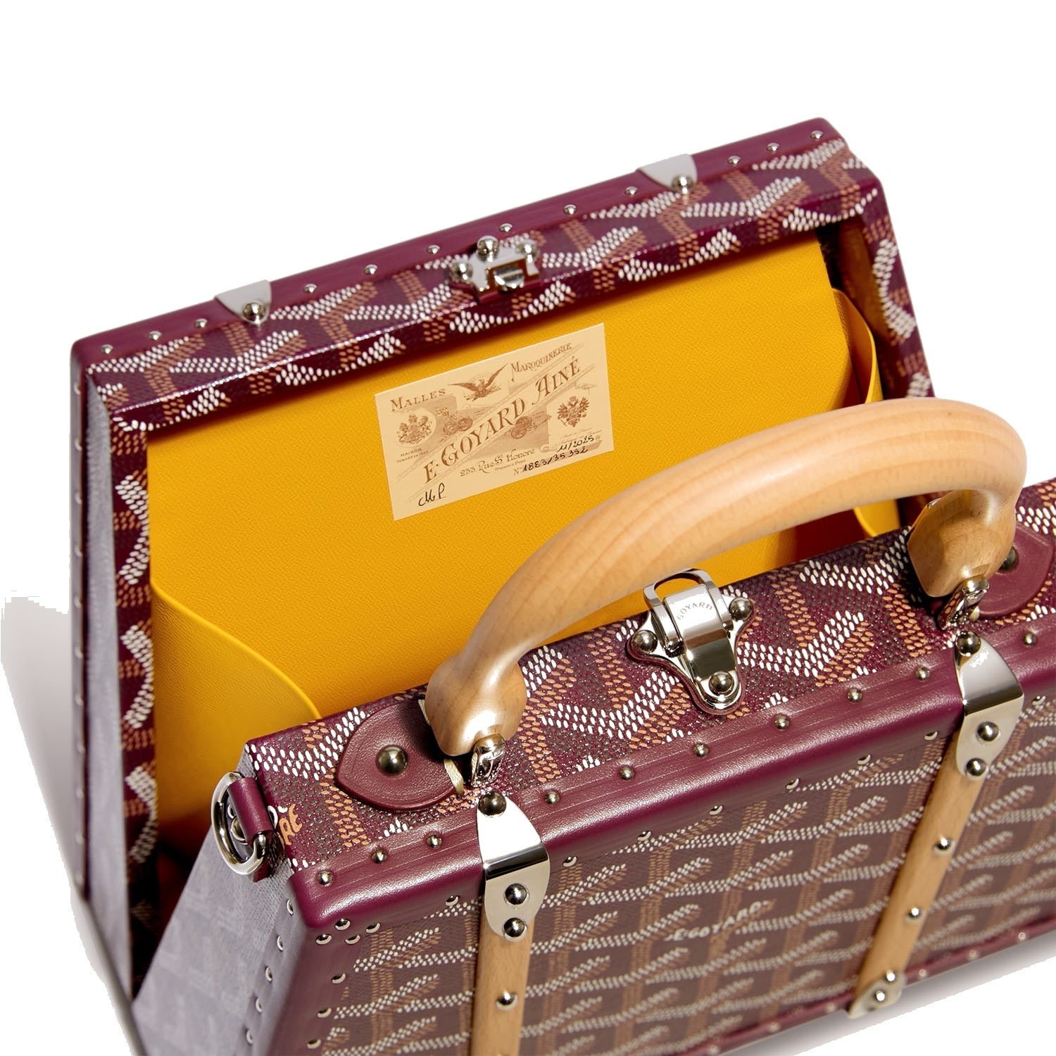 Mini Structured Trunk Crossbody - Burgundy - 24