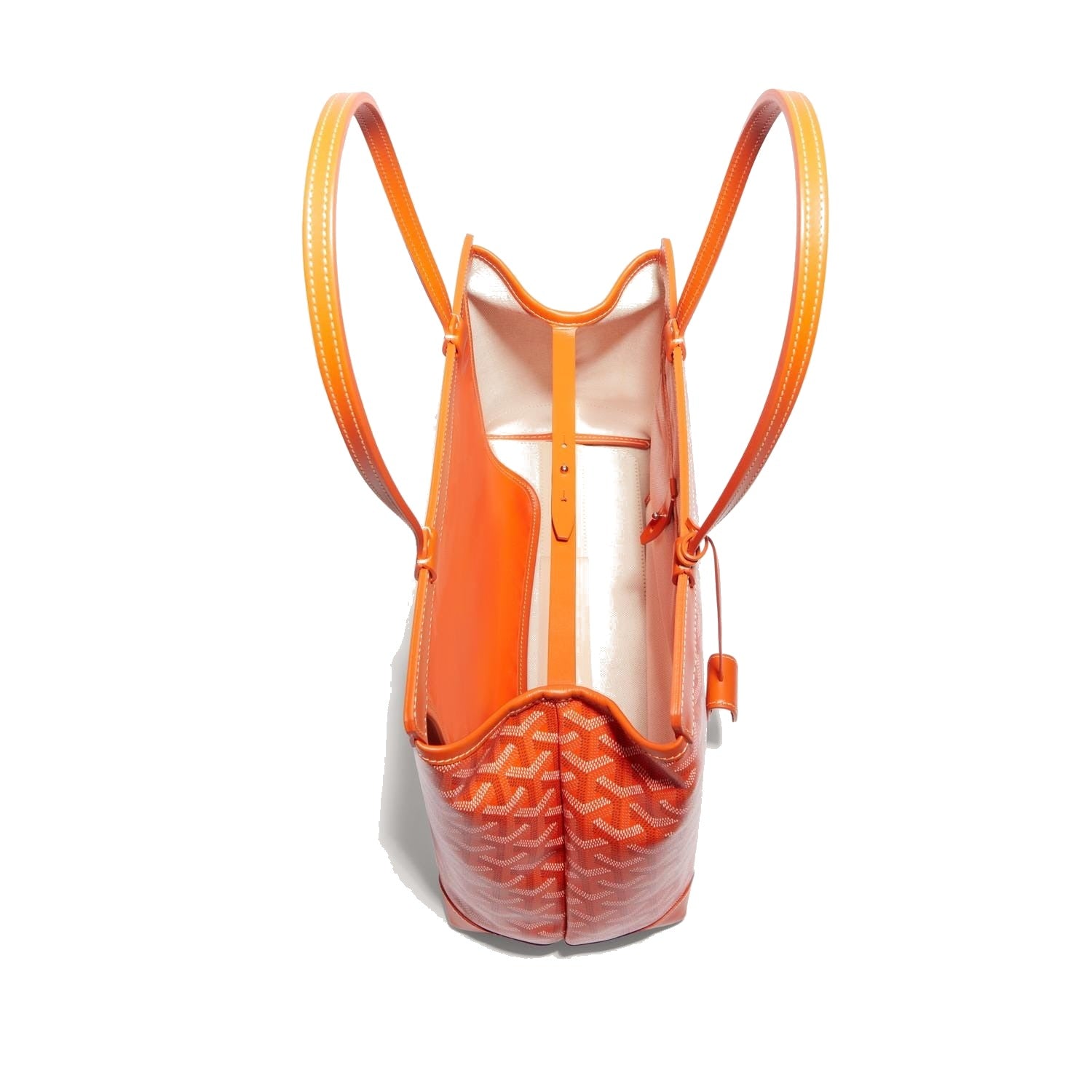 Contrast Leather Shoulder Bag - Orange - 16