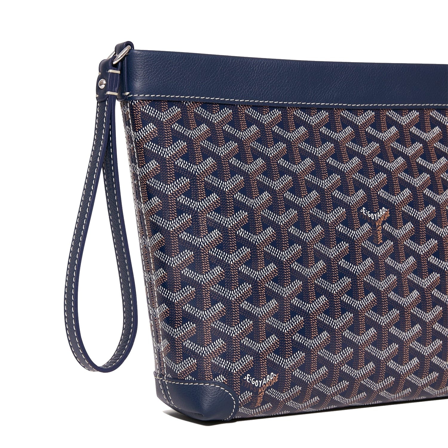 Compact Leather Everyday Pouch - Navy Blue - 31