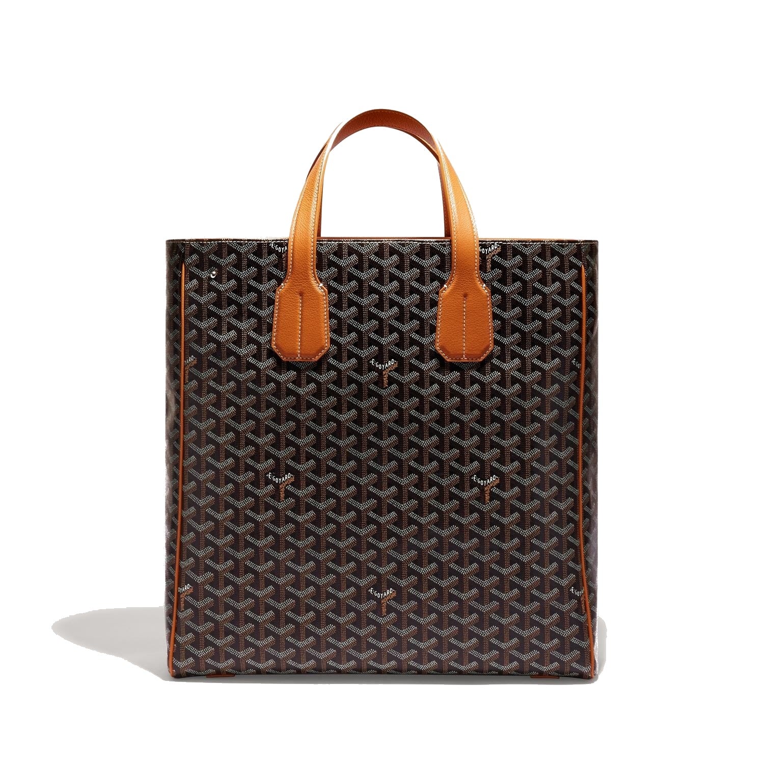 Slim Vertical Crossbody Bag - Black & Tan - 5