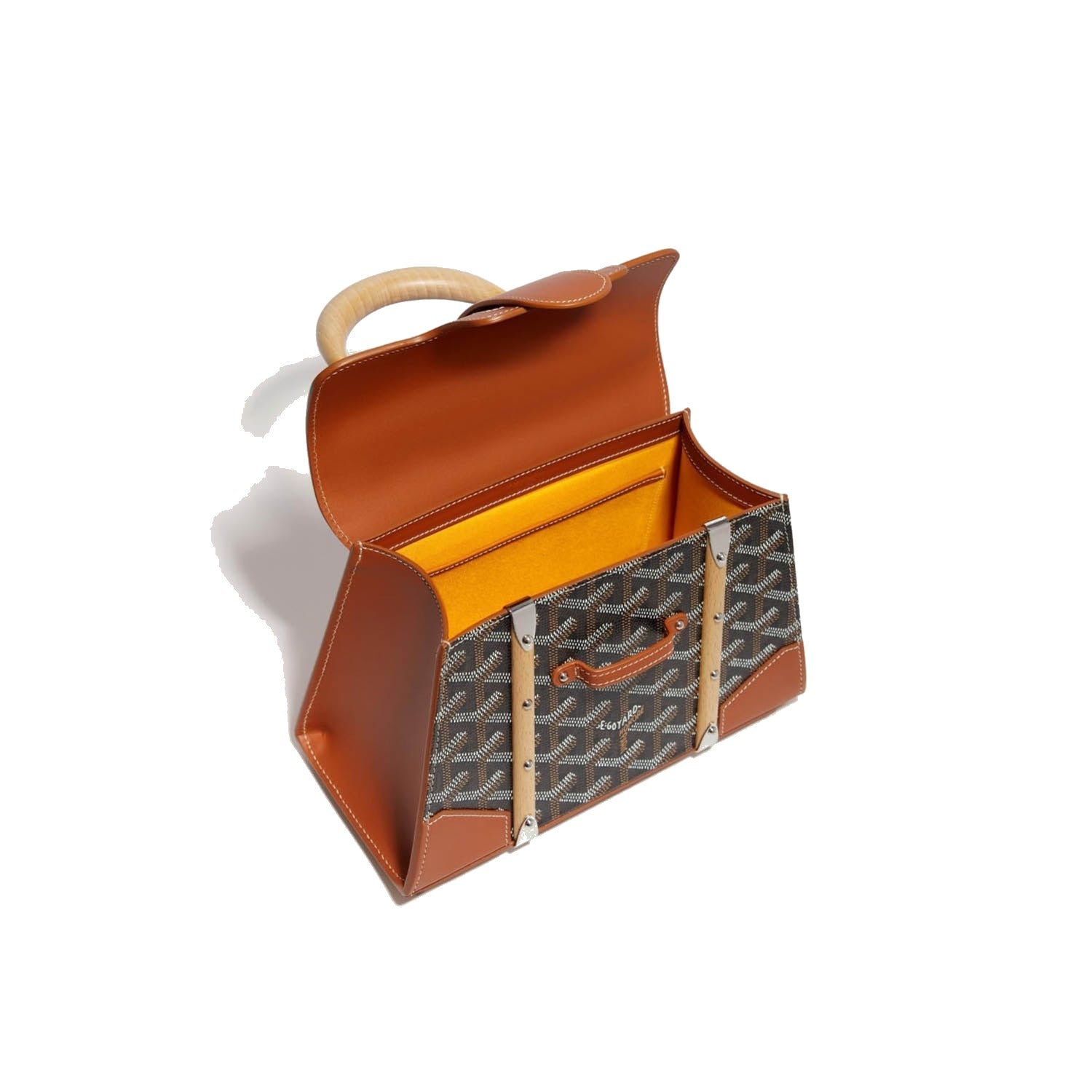 Structured Mini Top-Handle Bag - Black & Tan - 9