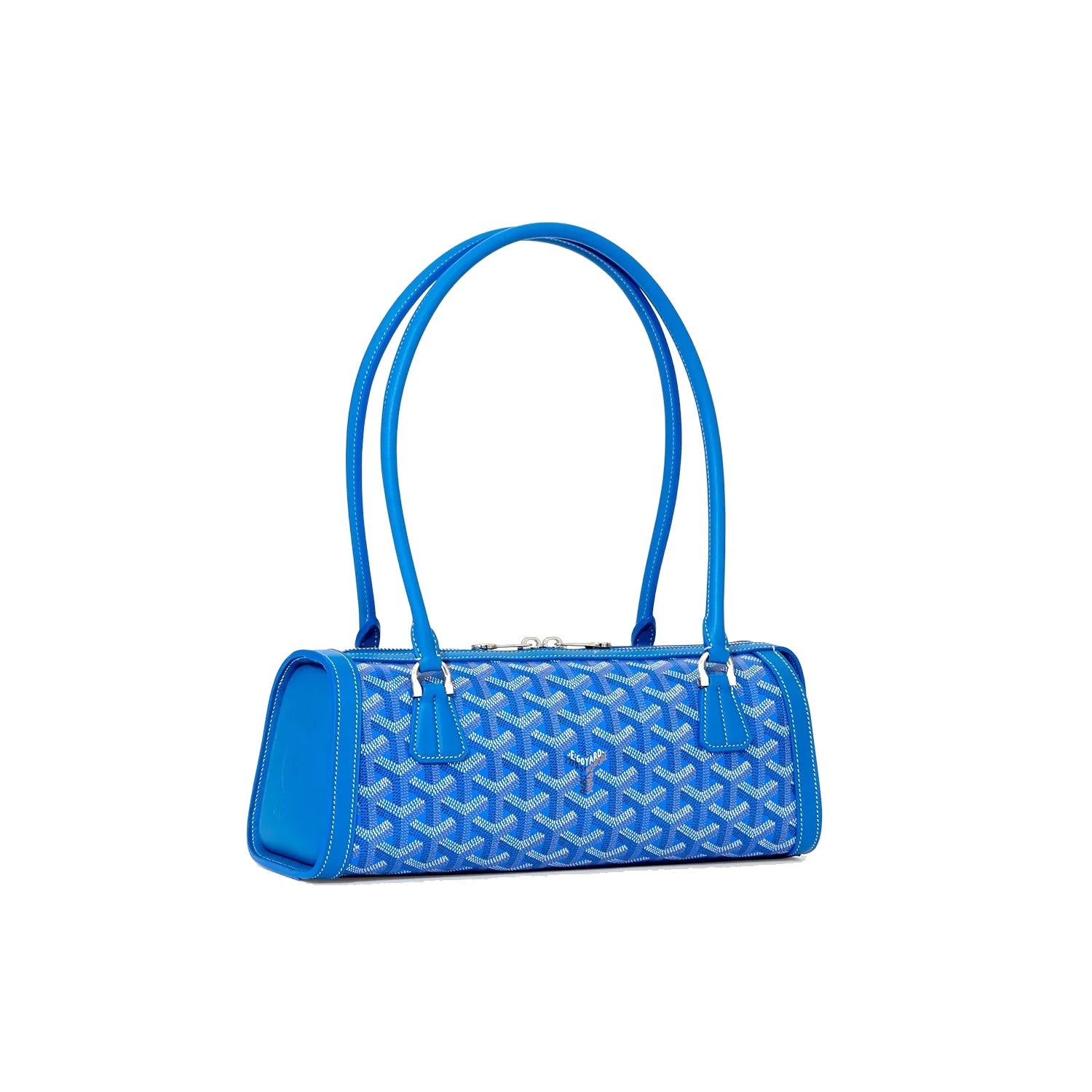 Round Structured Top-Handle Bag - Sky Blue