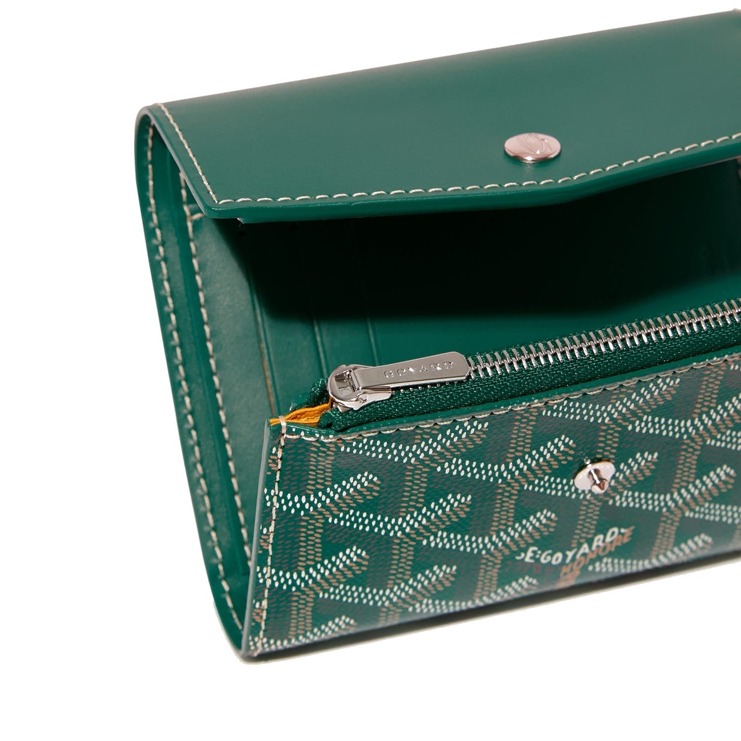 Compact Bi-Fold Wallet with Coin Pocket - Green - 24