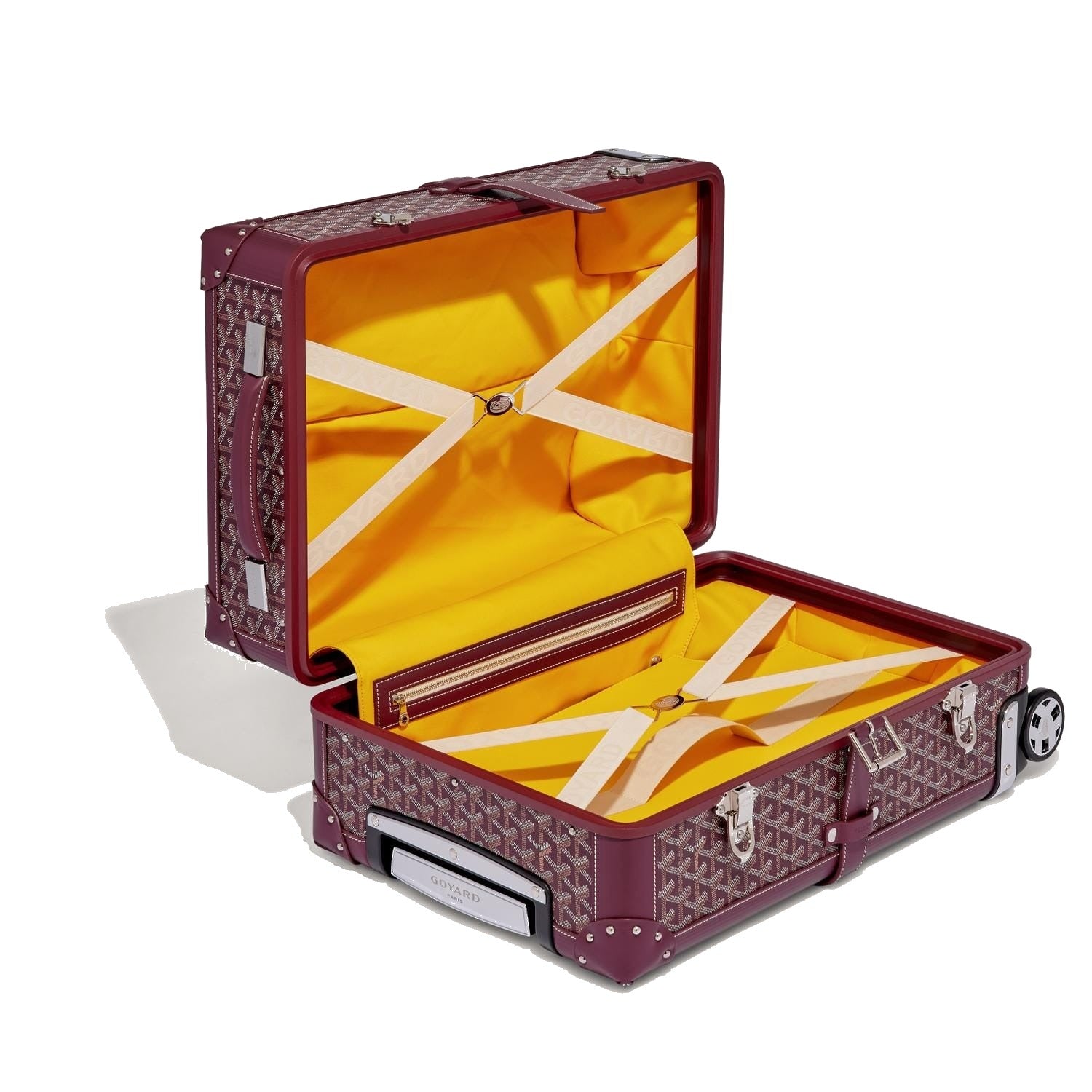 Canvas Rolling Trolley Suitcase - Cabin - Burgundy - 50