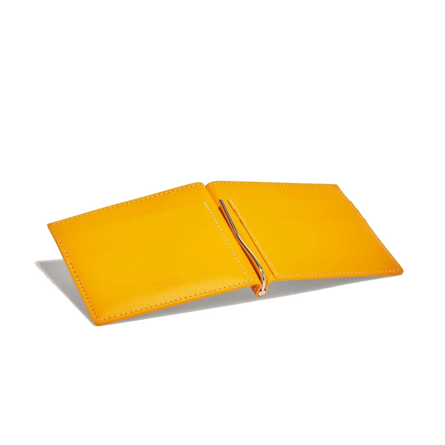 Leather Money Clip Card Holder - Yellow - 14