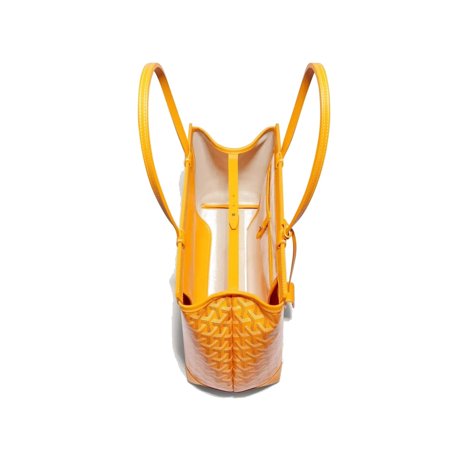 Contrast Leather Shoulder Bag - Yellow - 20