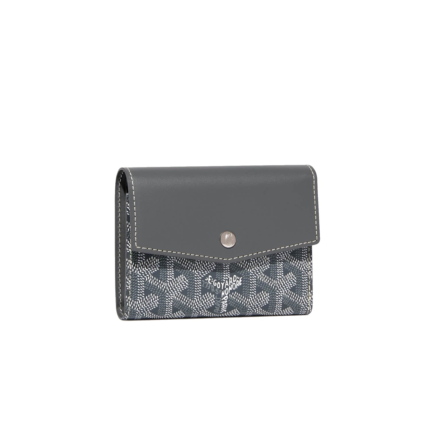 Compact Bi-Fold Wallet with Coin Pocket - Grey