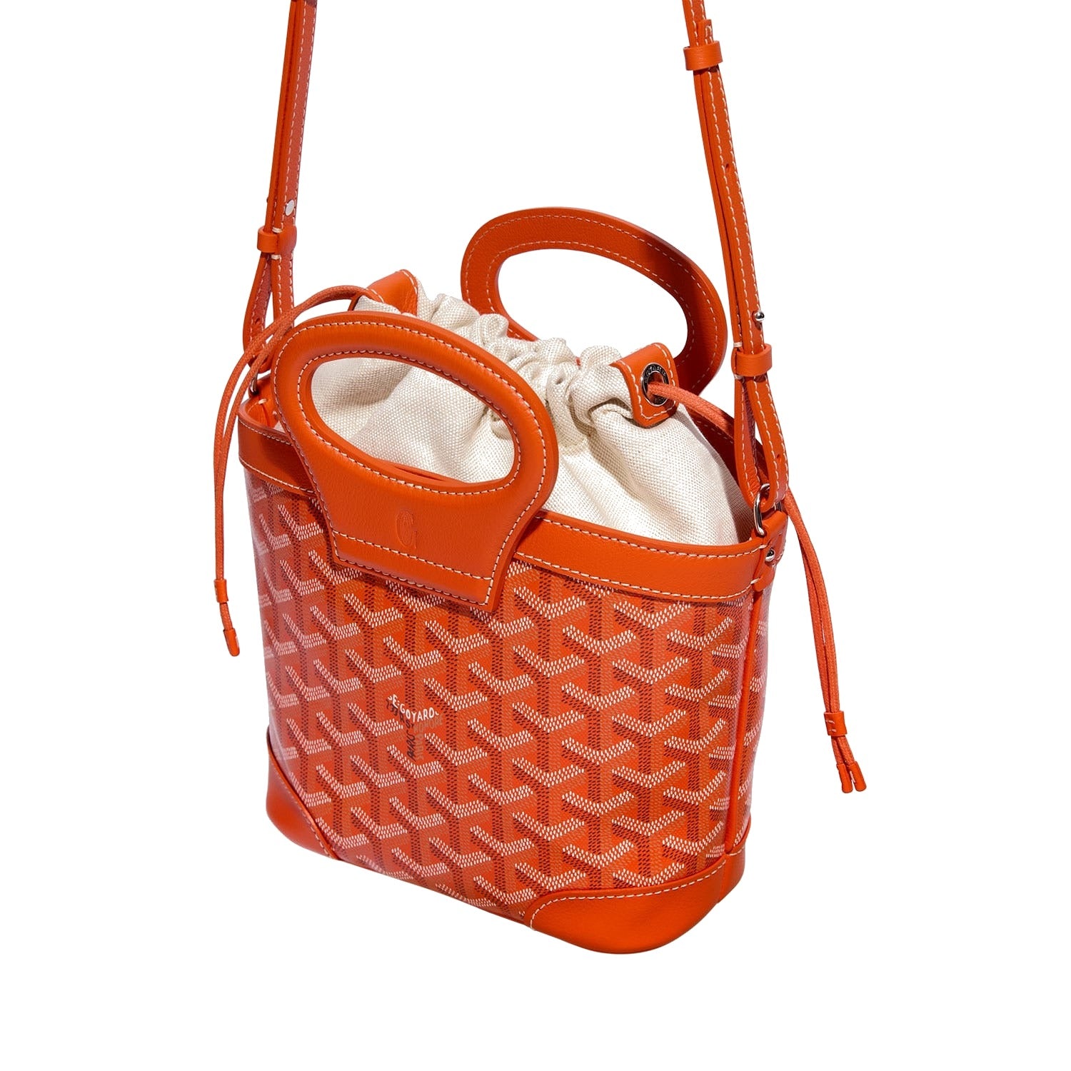 Drawstring Mini Bucket Bag - Orange - 16