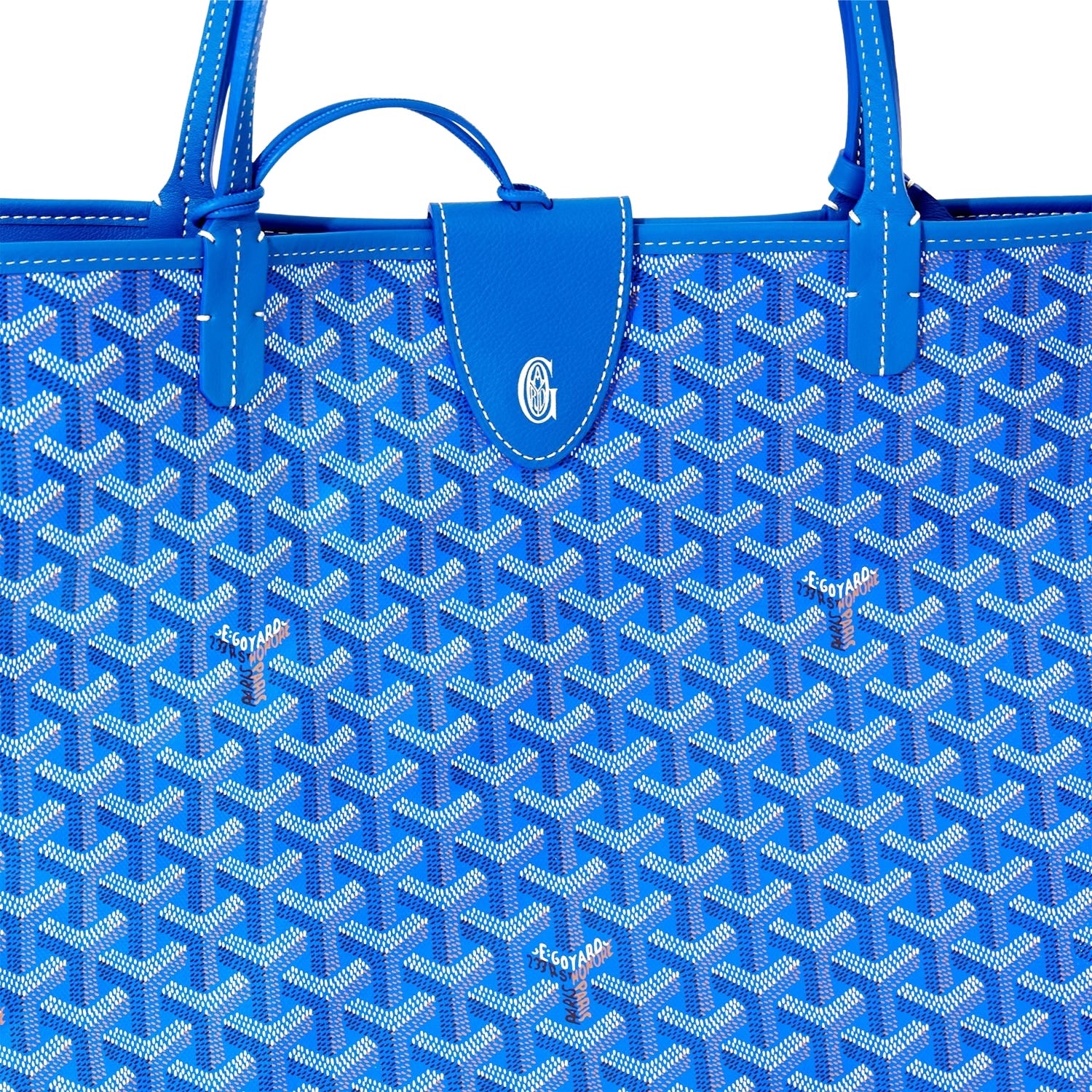 Reversible Leather Tote Bag - Large - Sky Blue - 34