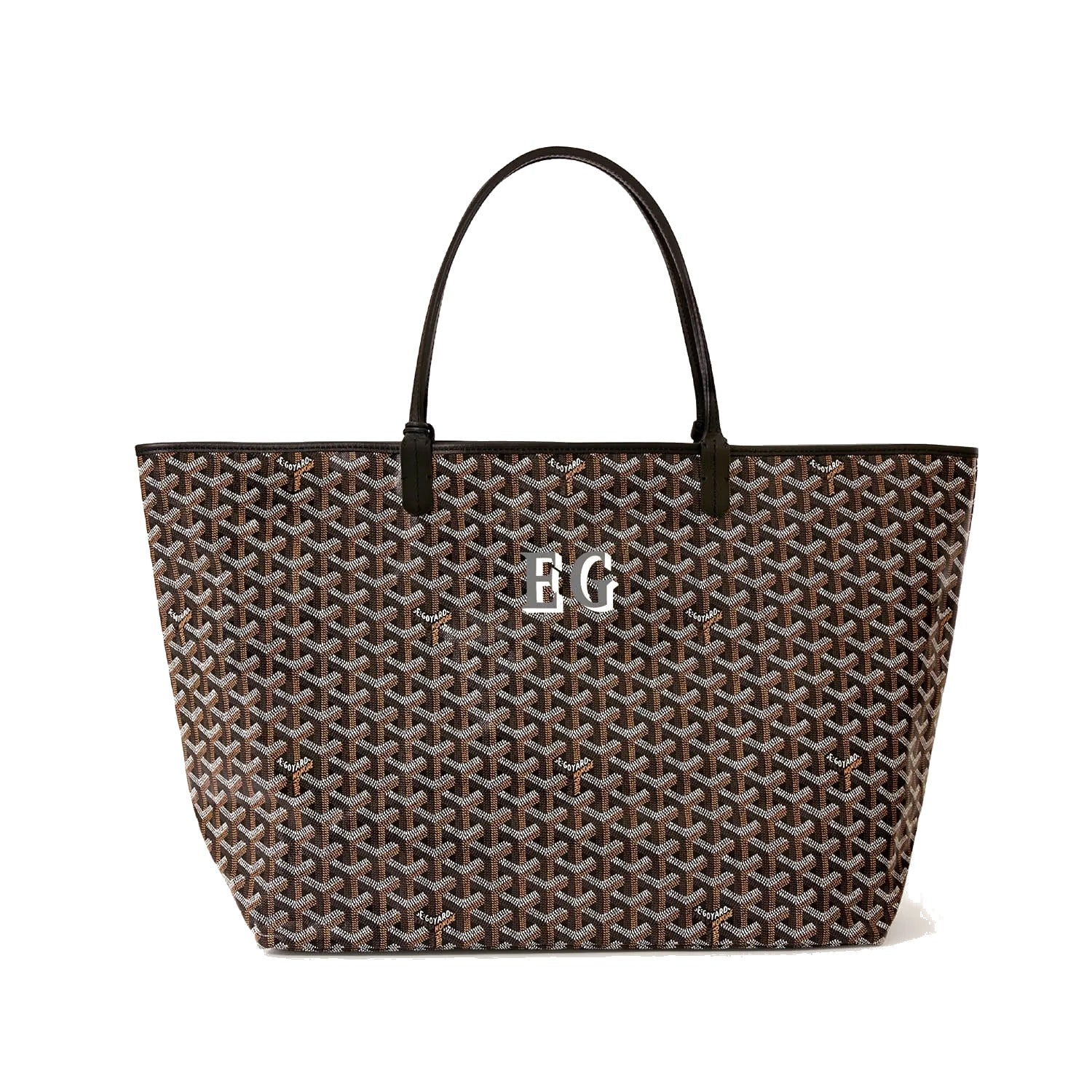 Personalized Initials Canvas Tote - Large - Black - 2