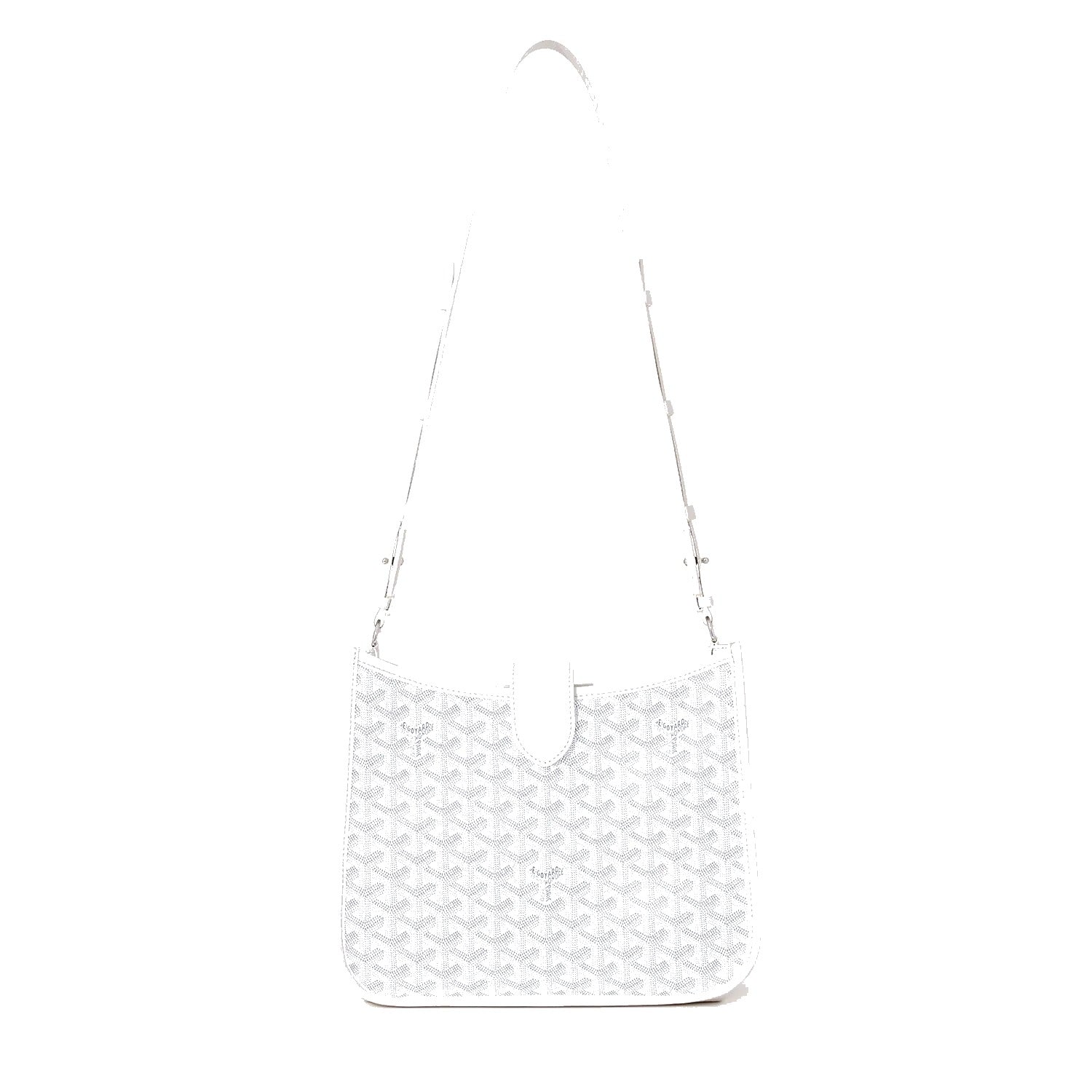 Canvas Flap Crossbody Bag - White - 48
