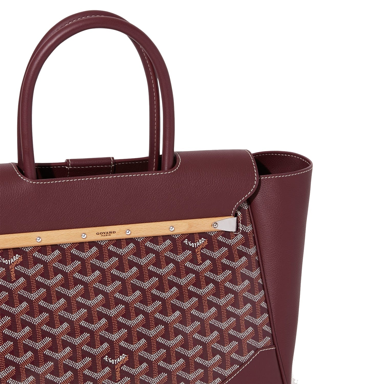 Structured Convertible Tote Bag - Burgundy - 61