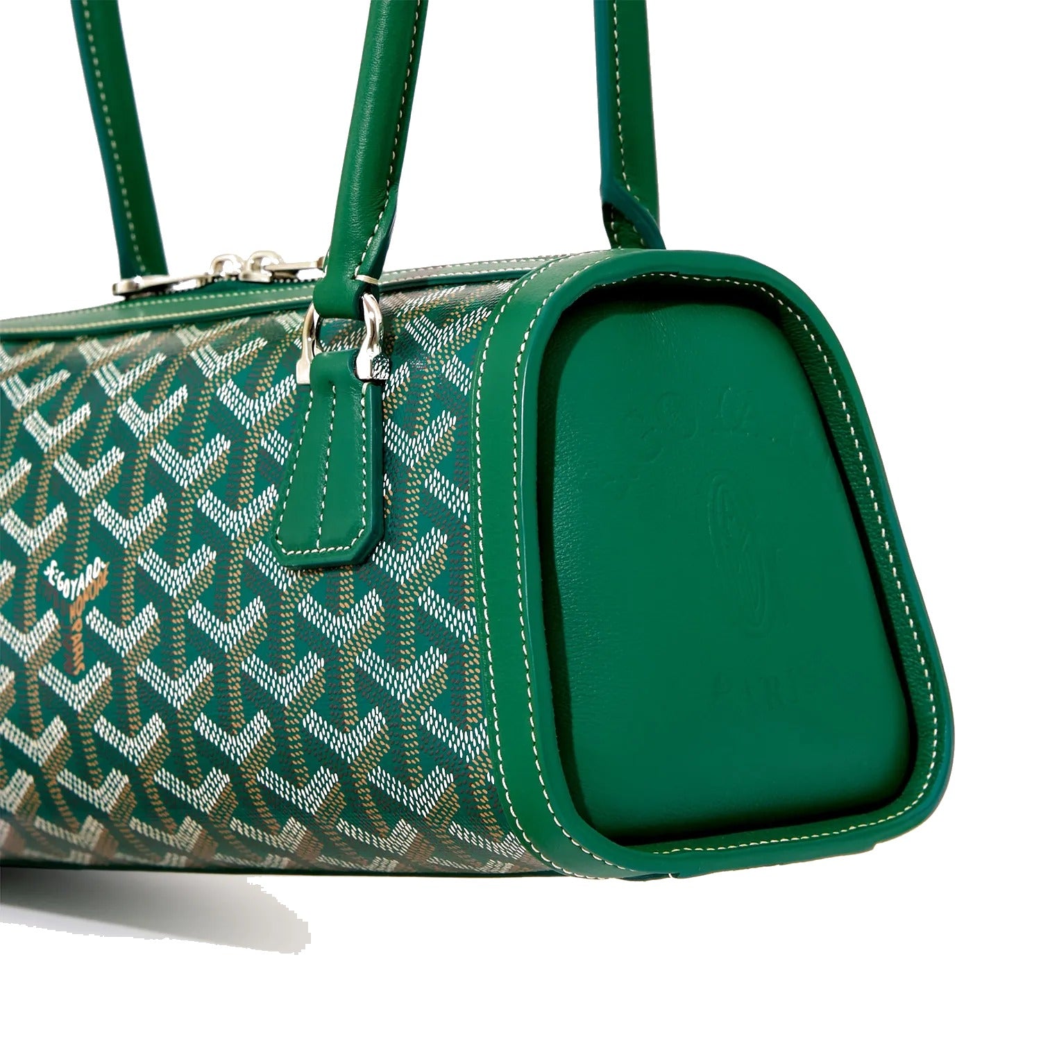 Round Structured Top-Handle Bag - Green - 29