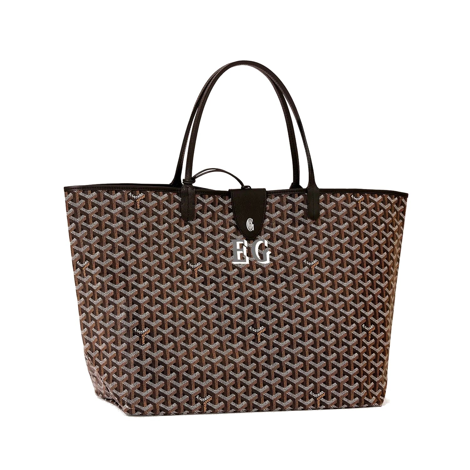 Personalized Initials Canvas Tote - Large - Black