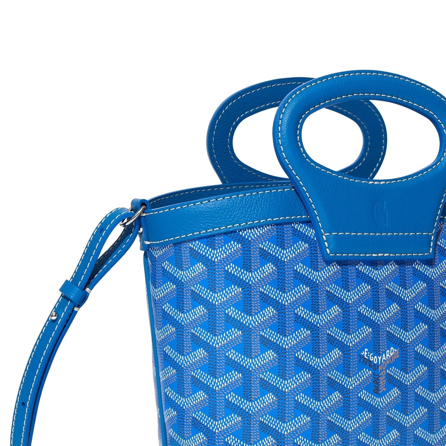 Drawstring Mini Bucket Bag - Sky Blue - 27