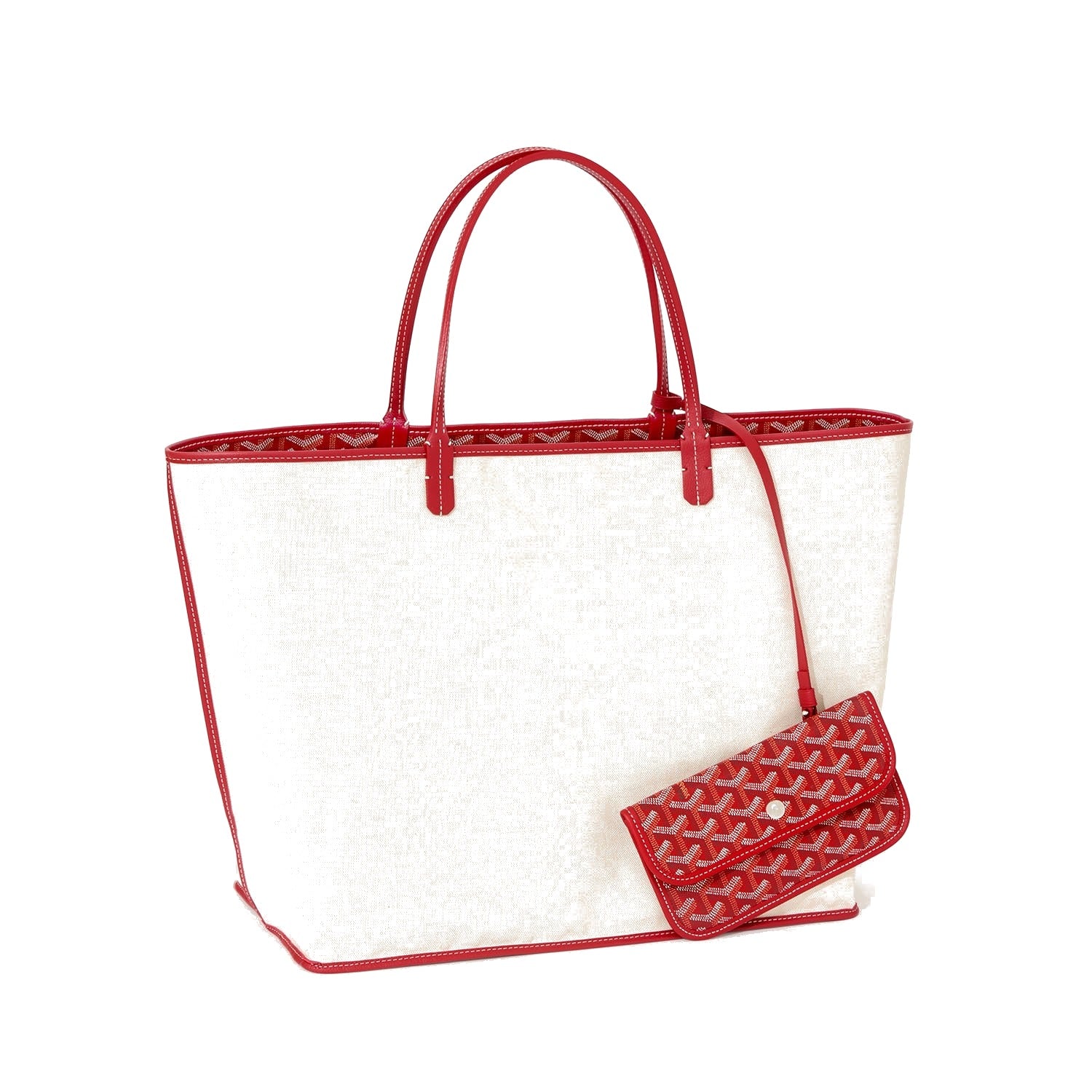 Personalized Initials Canvas Tote - Large - Red - 17