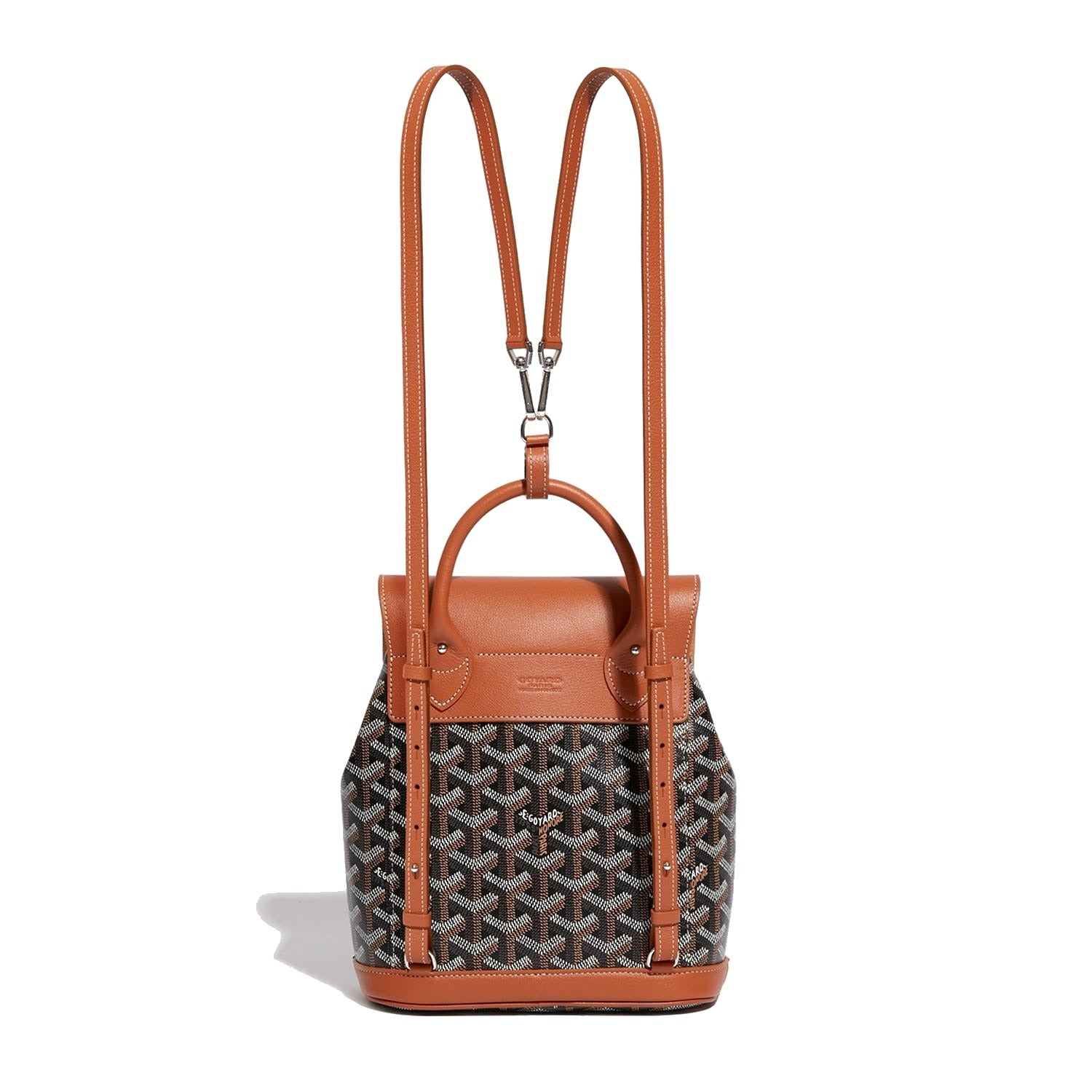 Mini Canvas Backpack - Black & Tan - 8