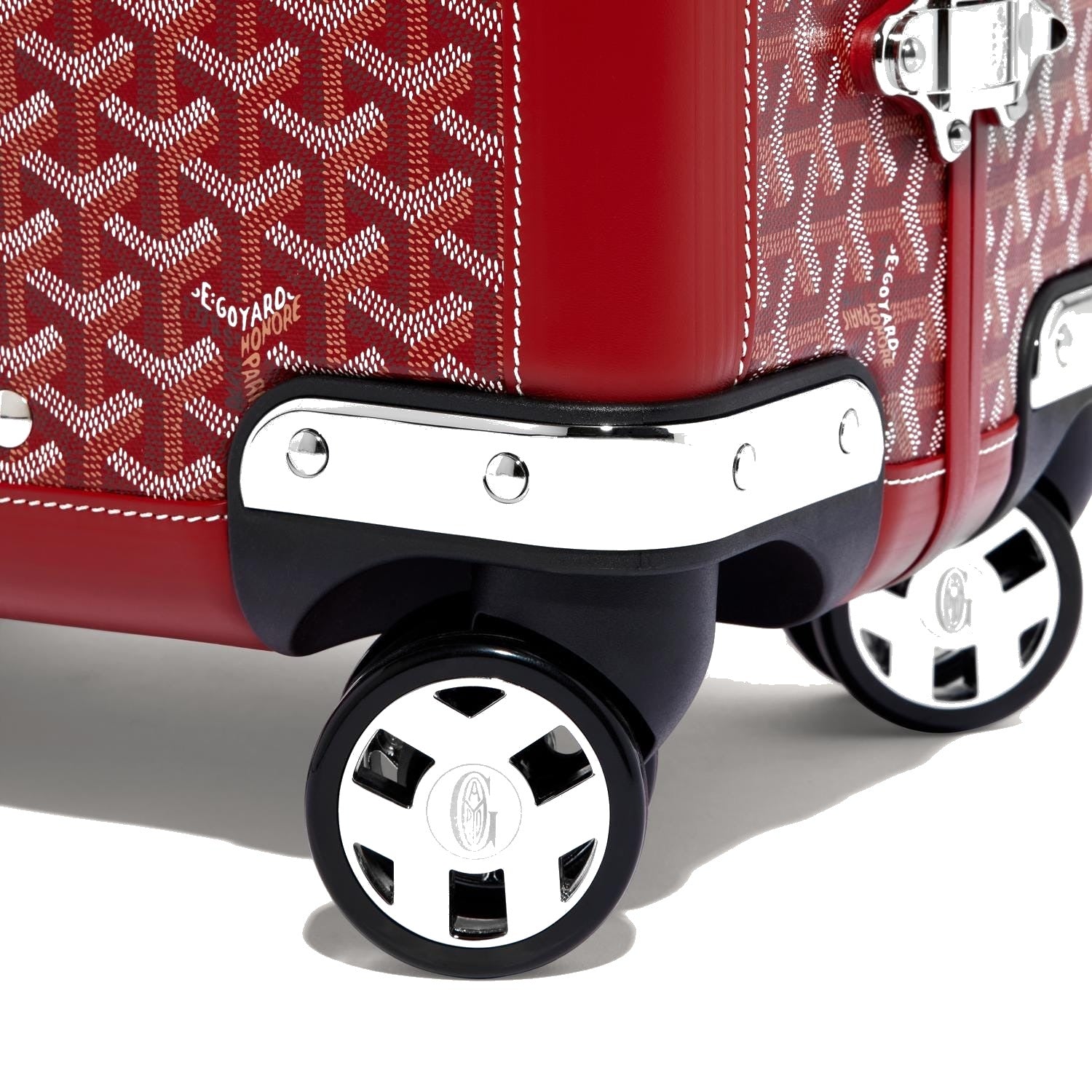 Canvas Rolling Trolley Suitcase - Cabin - Red - 17
