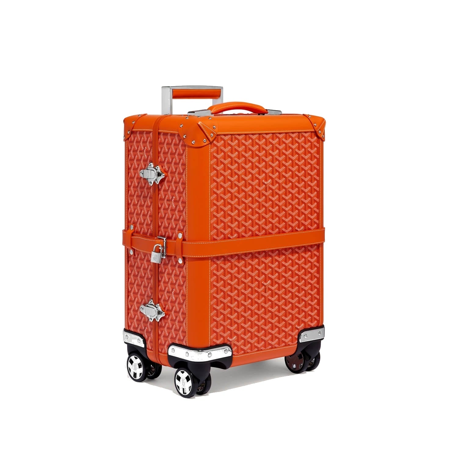 Canvas Rolling Trolley Suitcase - Cabin - Orange