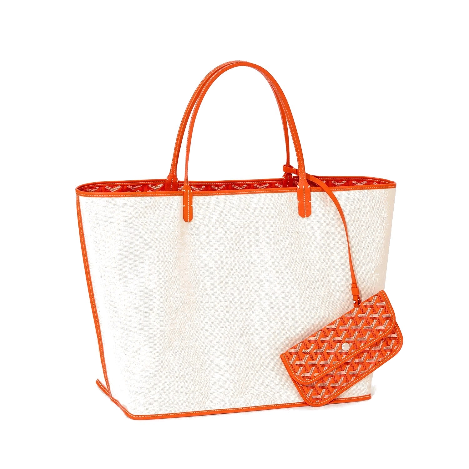 Personalized Initials Canvas Tote - Large - Orange - 23