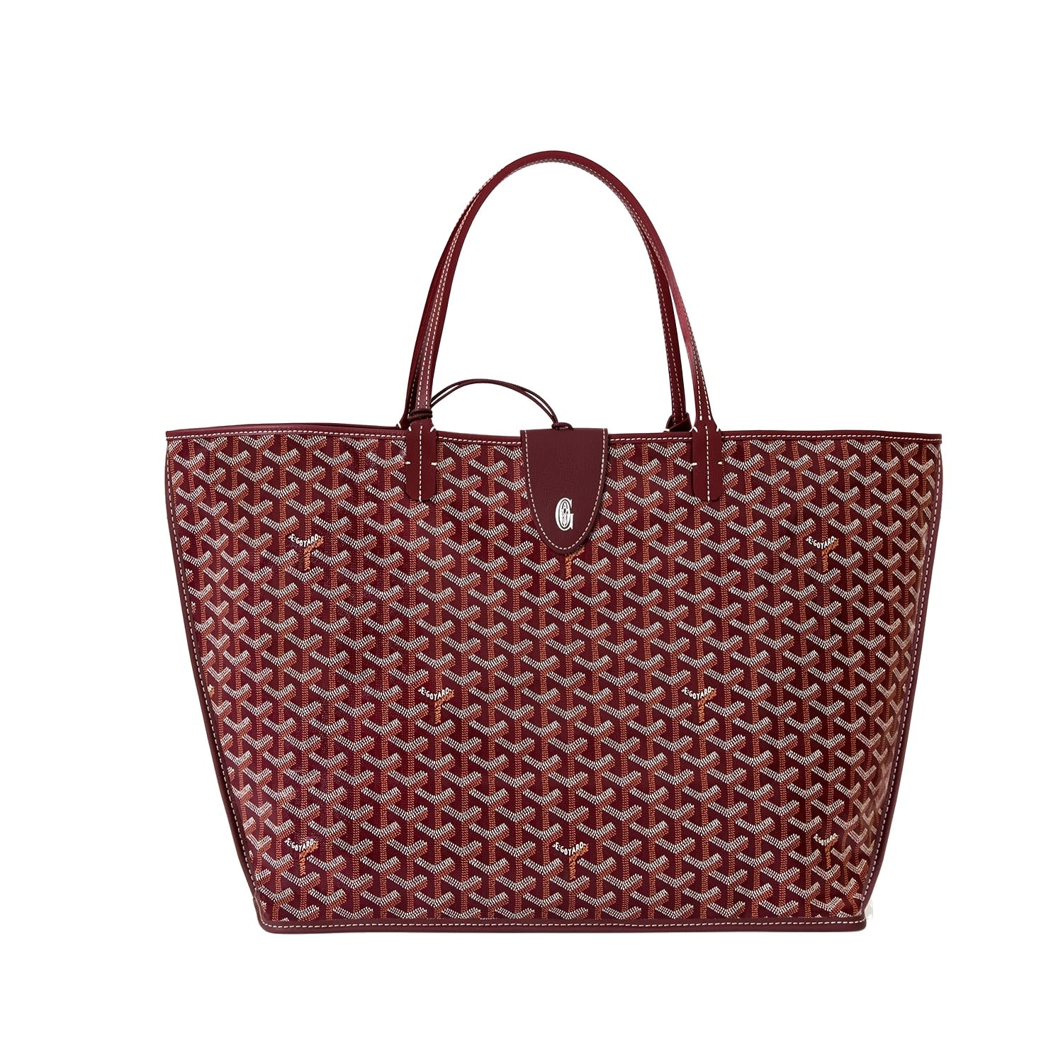 Reversible Leather Tote Bag - Large - Burgundy - 43