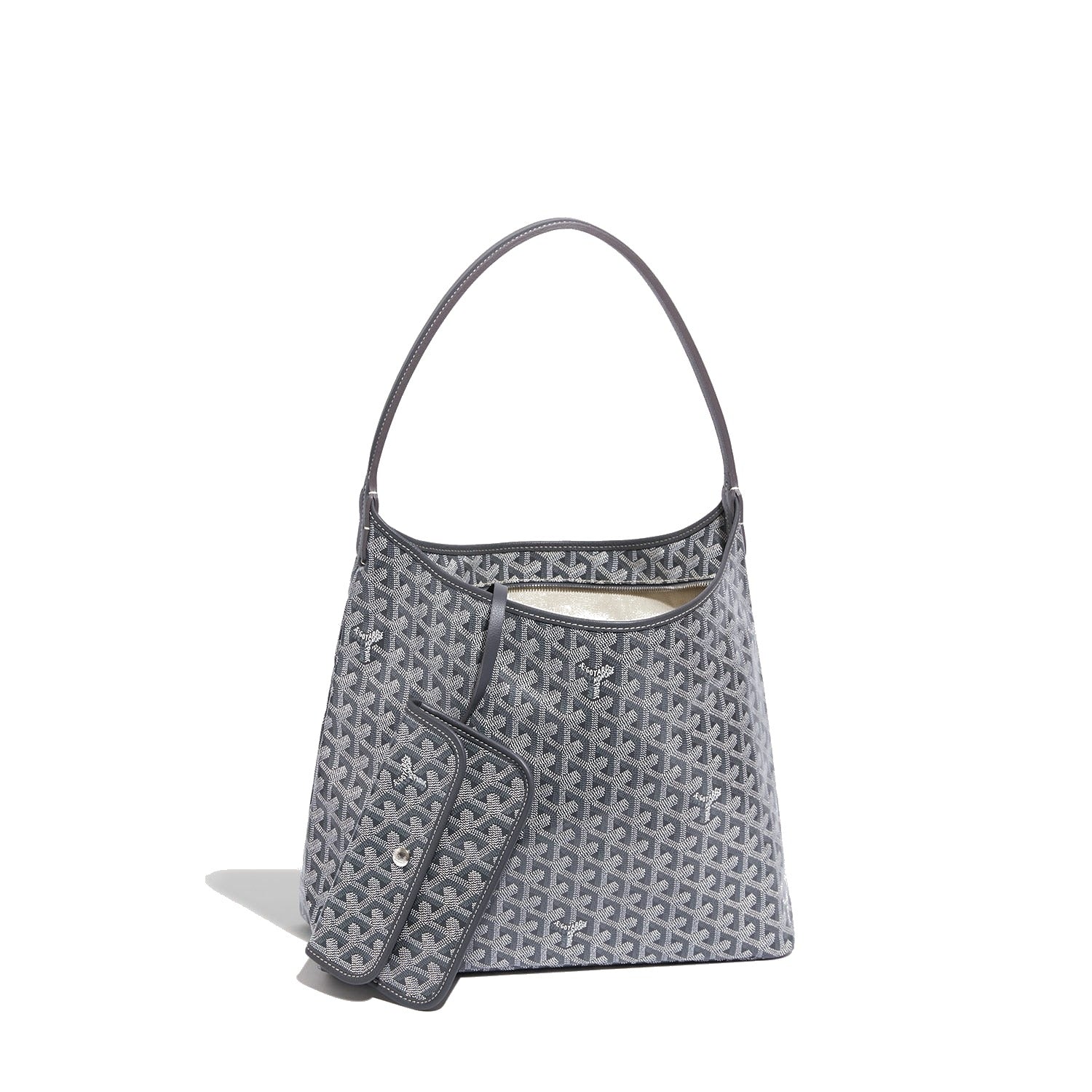 Slouchy Hobo Shoulder Bag - Grey - 63