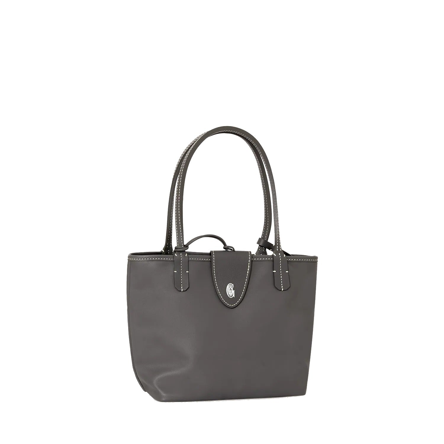 Reversible Leather Mini Tote - Grey