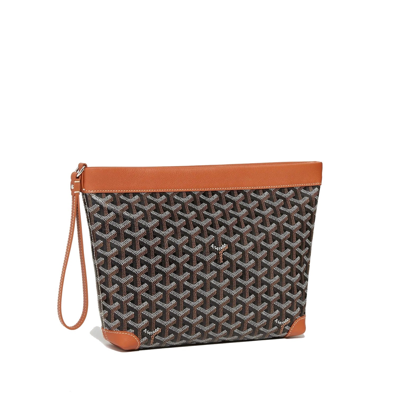 Compact Leather Everyday Pouch - Black & Tan