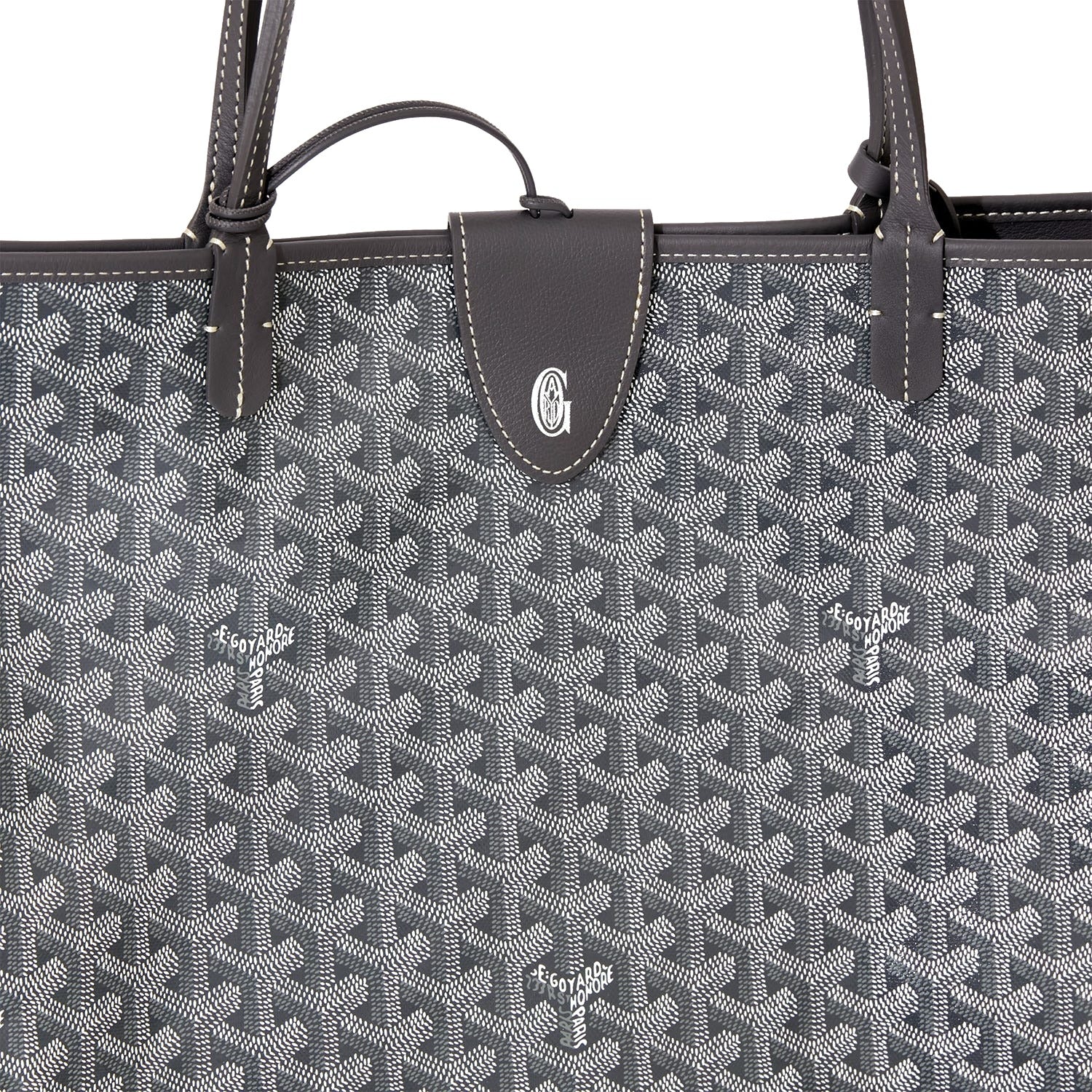 Reversible Leather Tote Bag - Large - Grey - 54