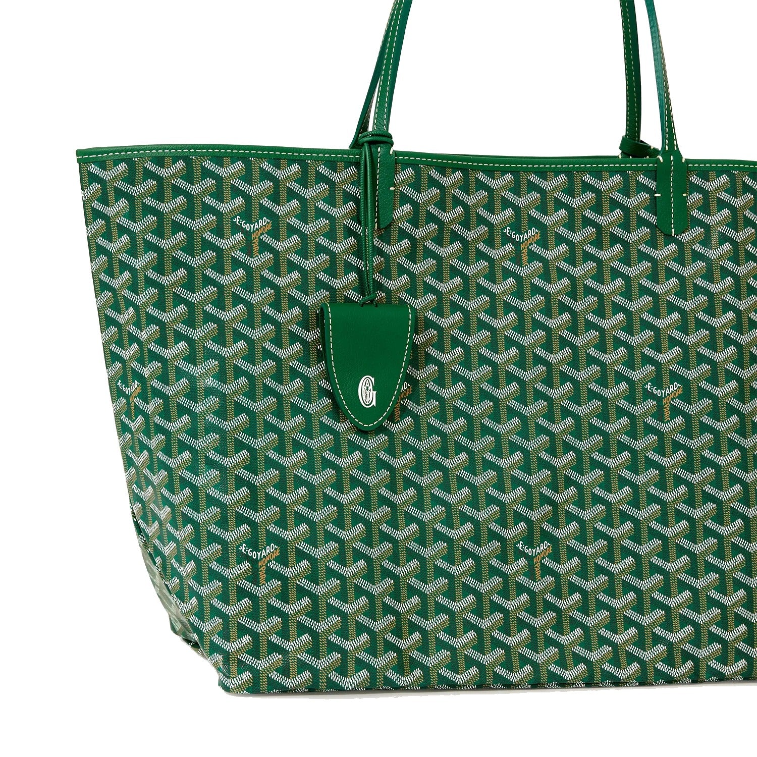 Personalized Initials Canvas Tote - Large - Green - 34