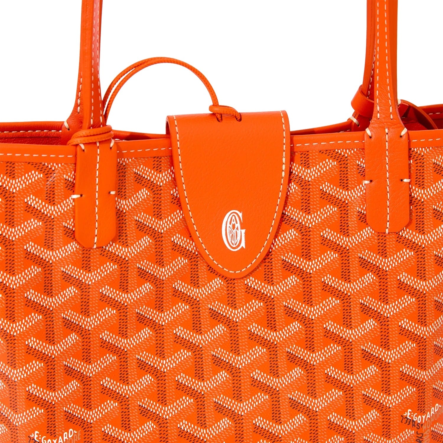 Reversible Leather Mini Tote - Orange - 19
