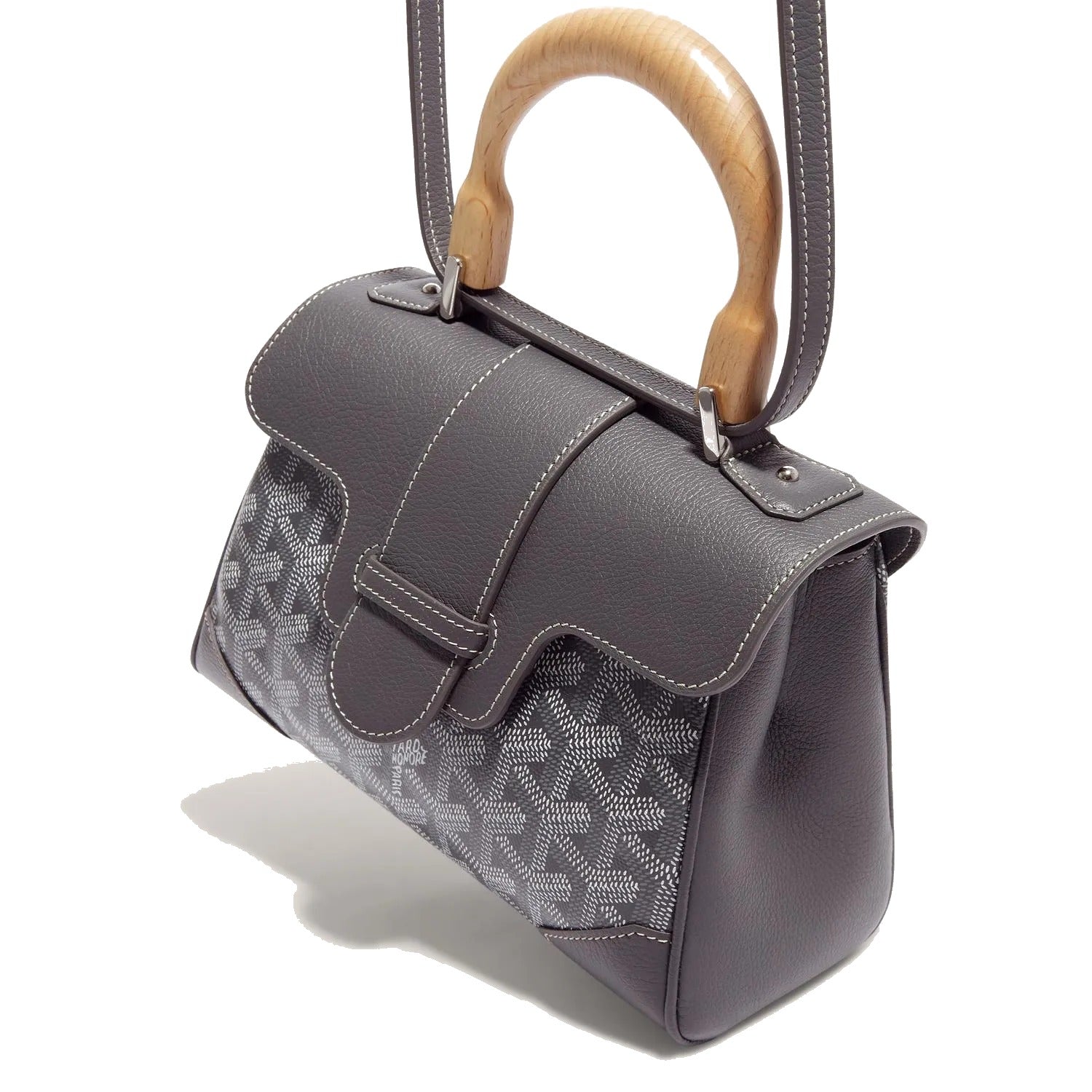 Soft Leather Mini Crossbody Bag - Grey - 54