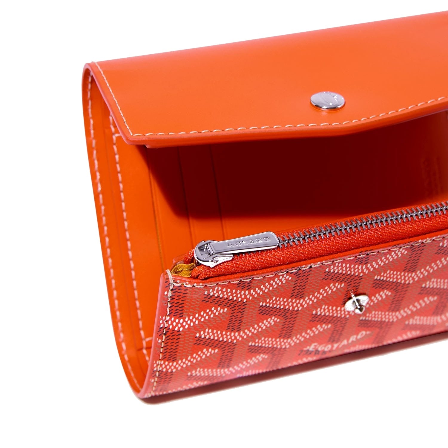 Compact Bi-Fold Wallet with Coin Pocket - Orange - 16