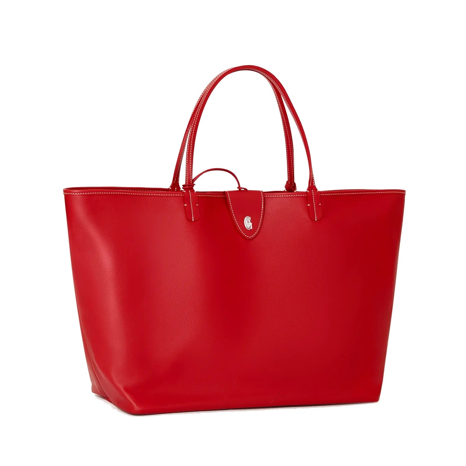 Reversible Leather Tote Bag - Large - Red