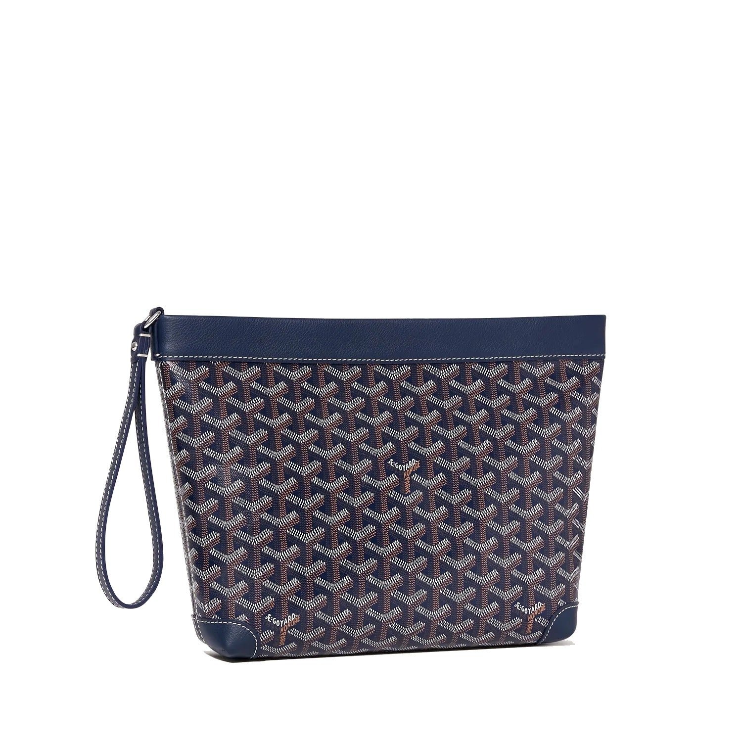 Compact Leather Everyday Pouch - Navy Blue