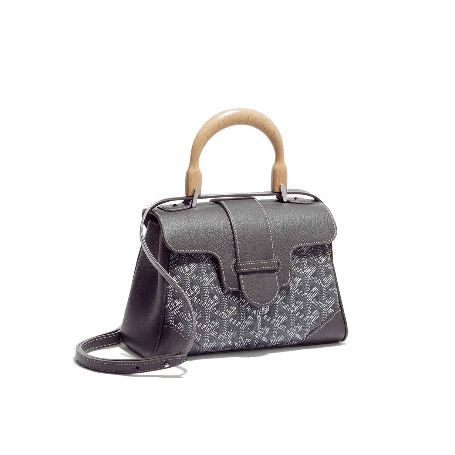 Soft Leather Mini Crossbody Bag - Grey