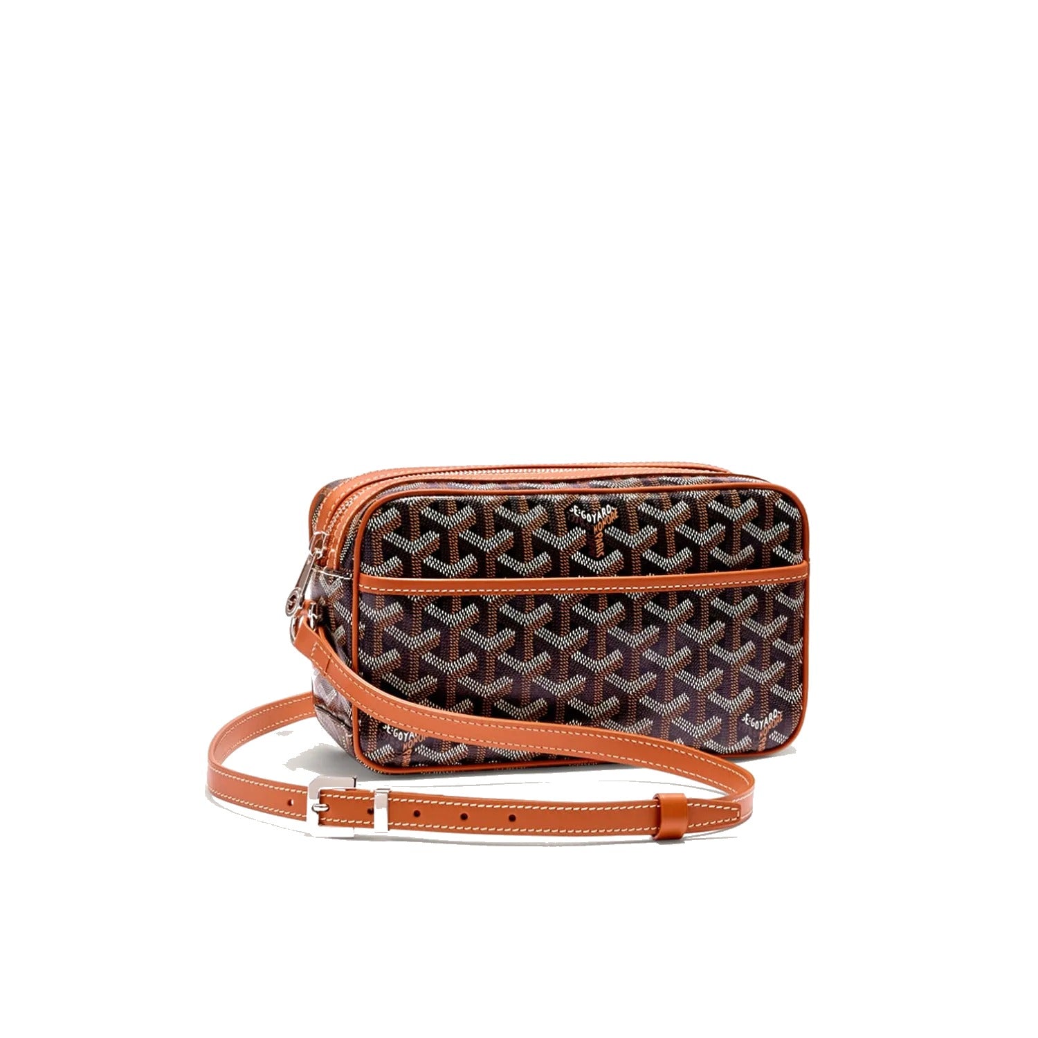 Compact Crossbody Flap Bag - Black & Tan
