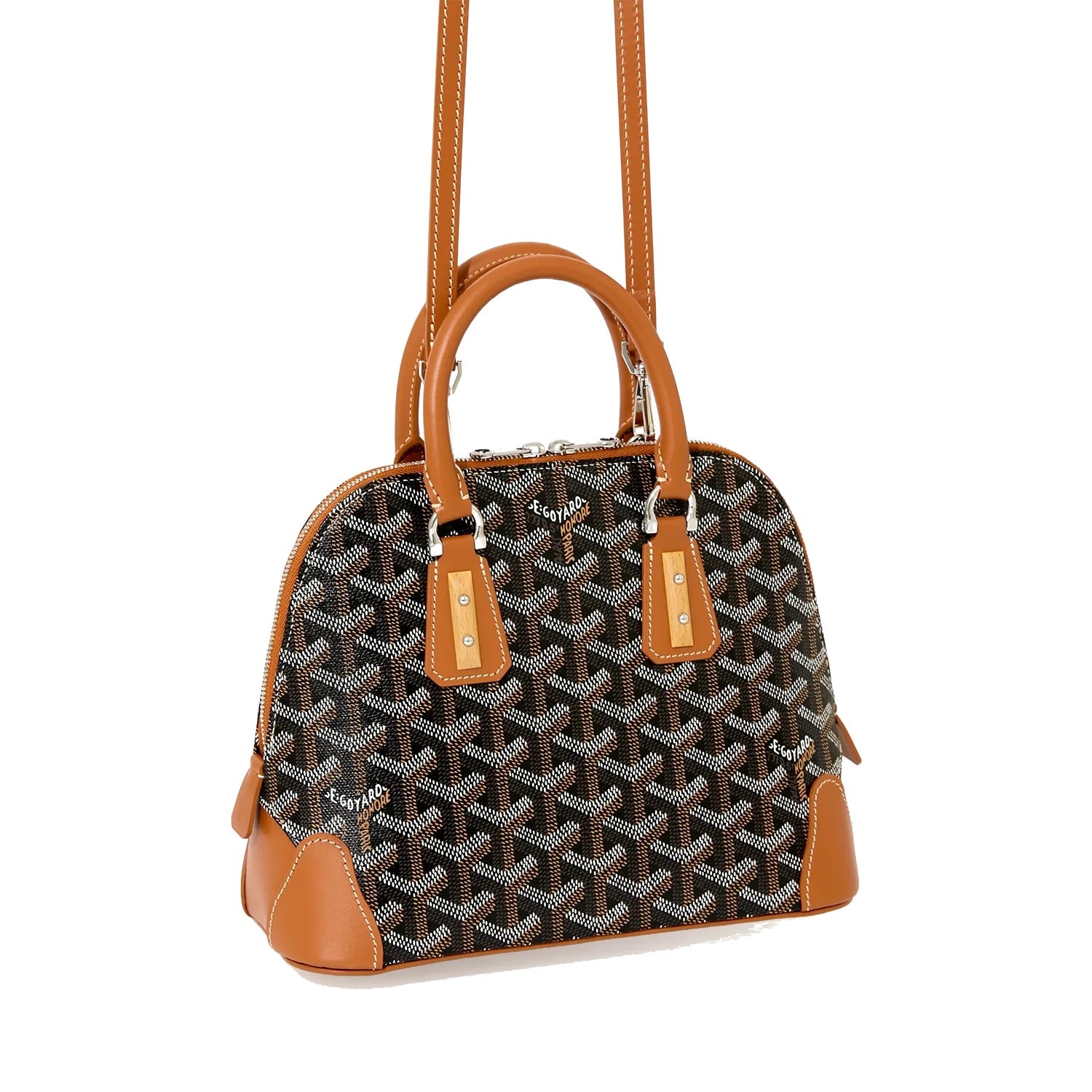 Mini Structured Top-Handle Bag - Black & Tan - 10