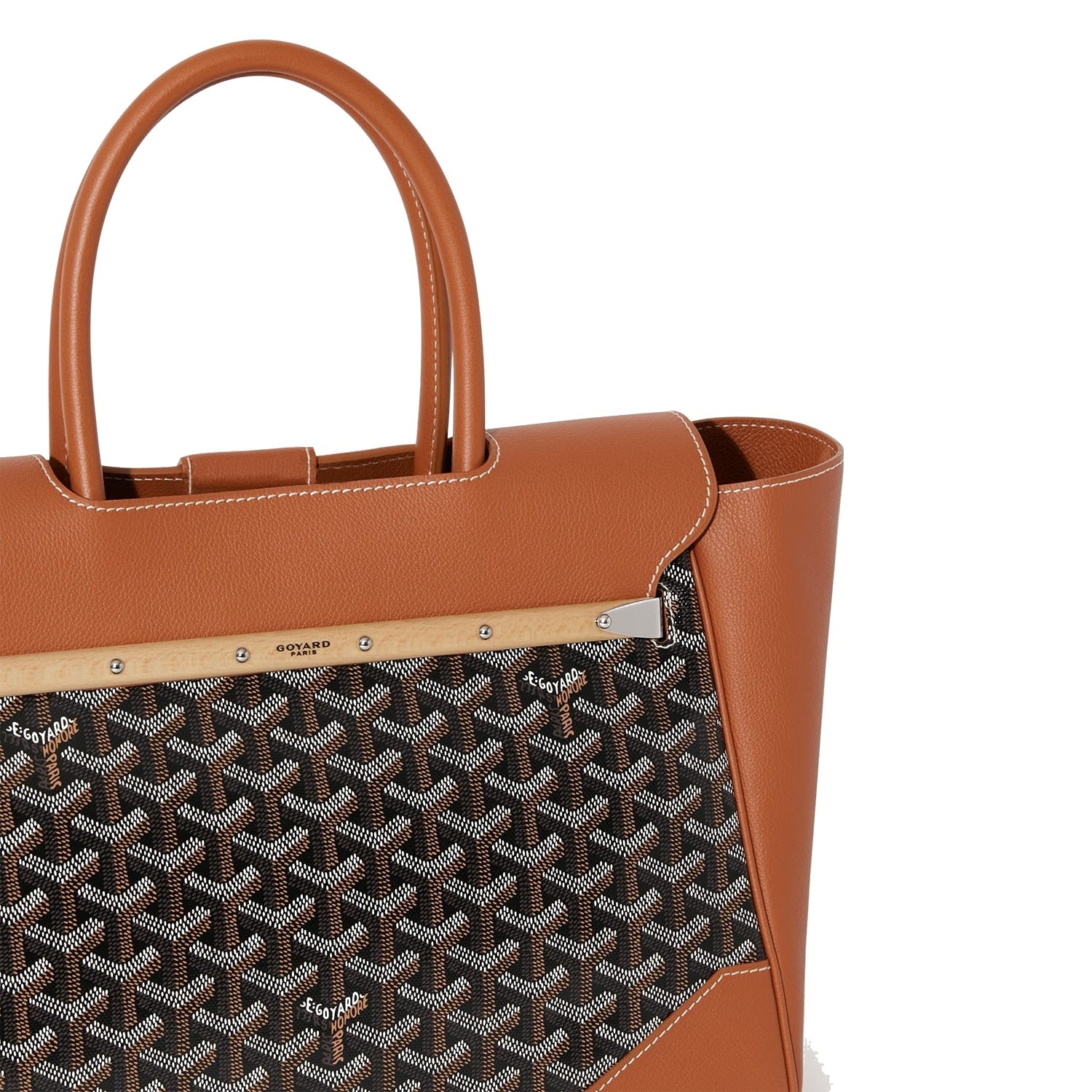 Structured Convertible Tote Bag - Black & Tan - 13