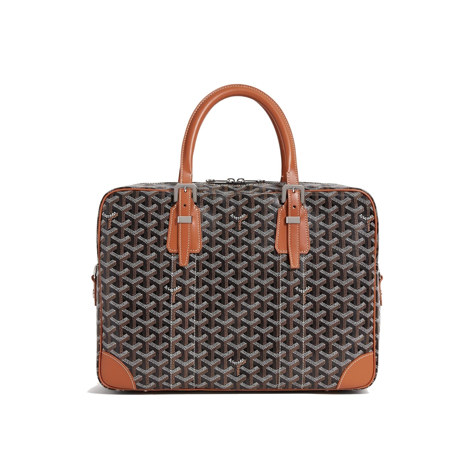 Structured Document Briefcase - Medium - Black & Tan - 8