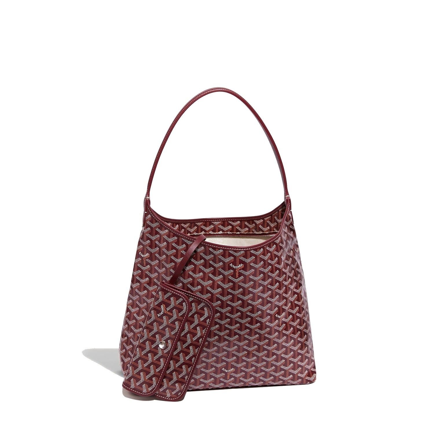 Slouchy Hobo Shoulder Bag - Burgundy - 51