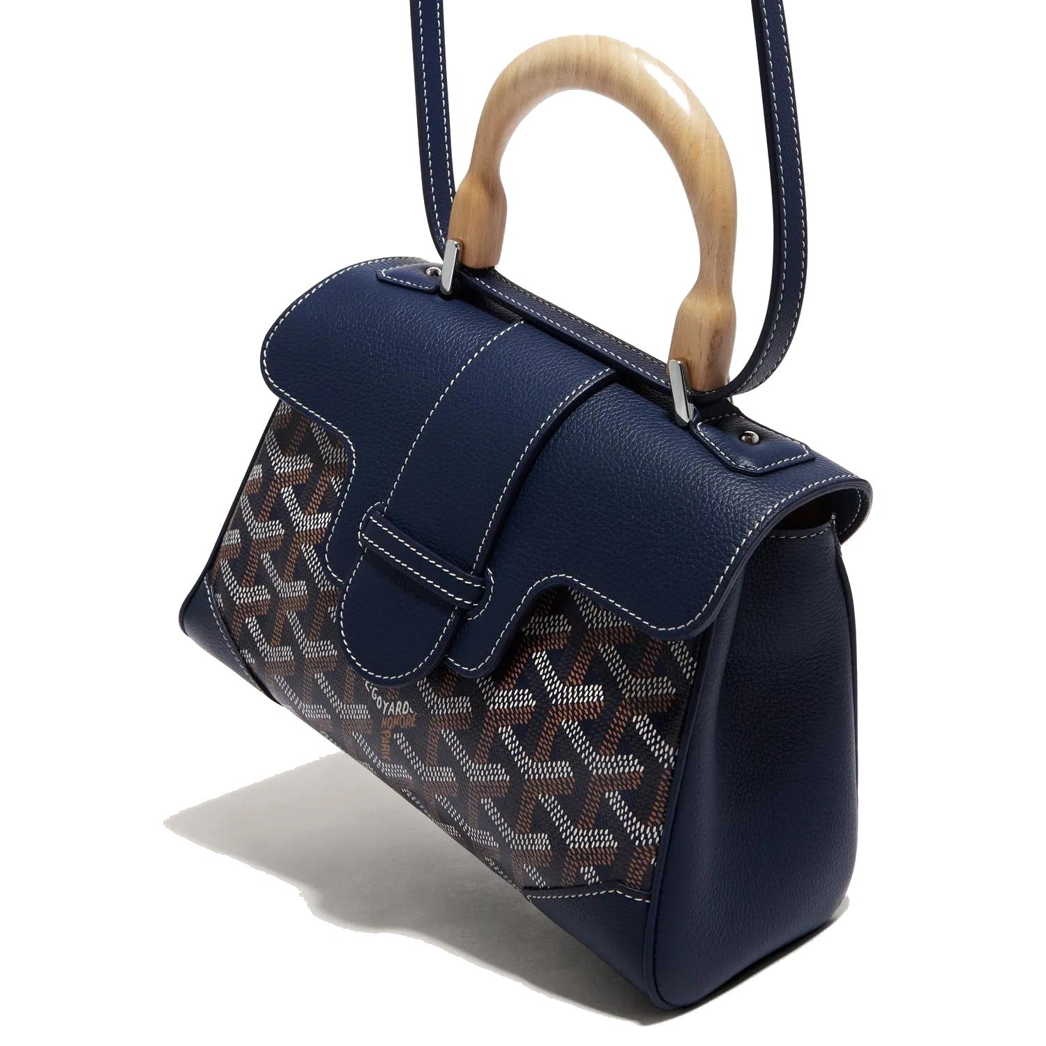 Soft Leather Mini Crossbody Bag - Navy Blue - 39