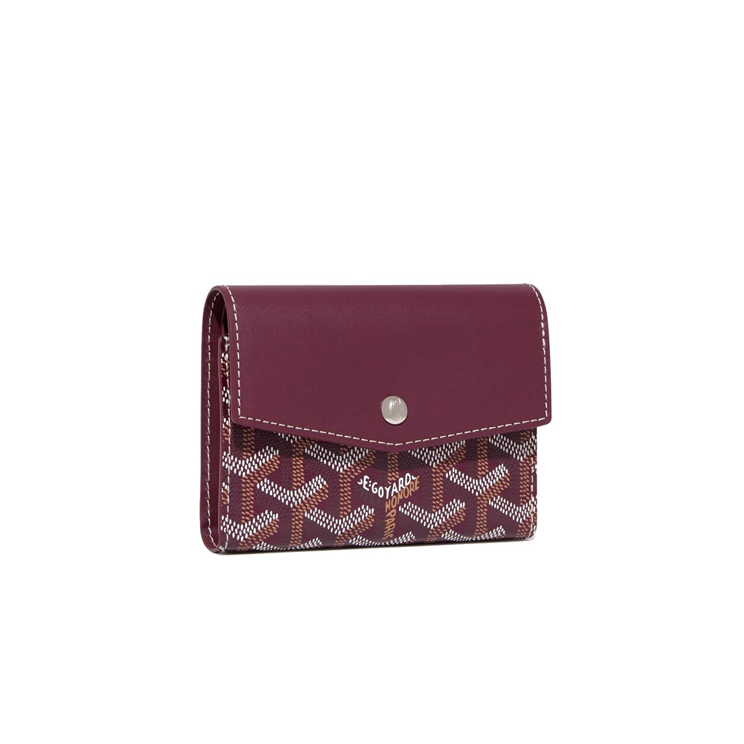 Compact Bi-Fold Wallet with Coin Pocket - Burgundy
